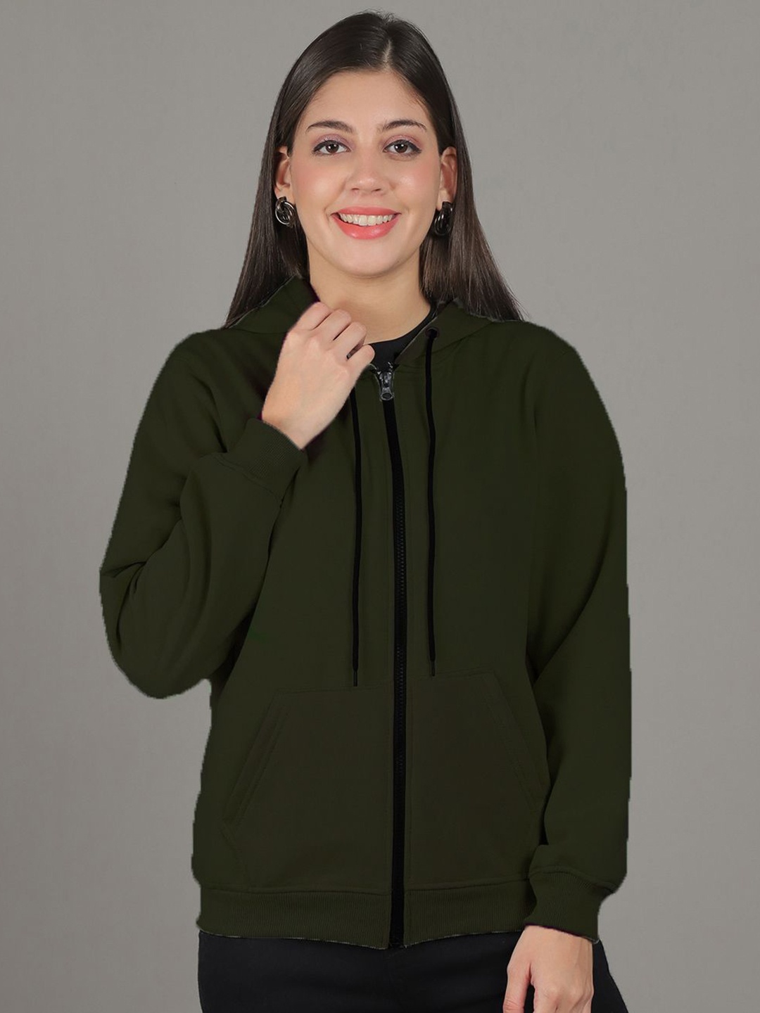 

GRACIT Women Hooded Sweatshirt, Green