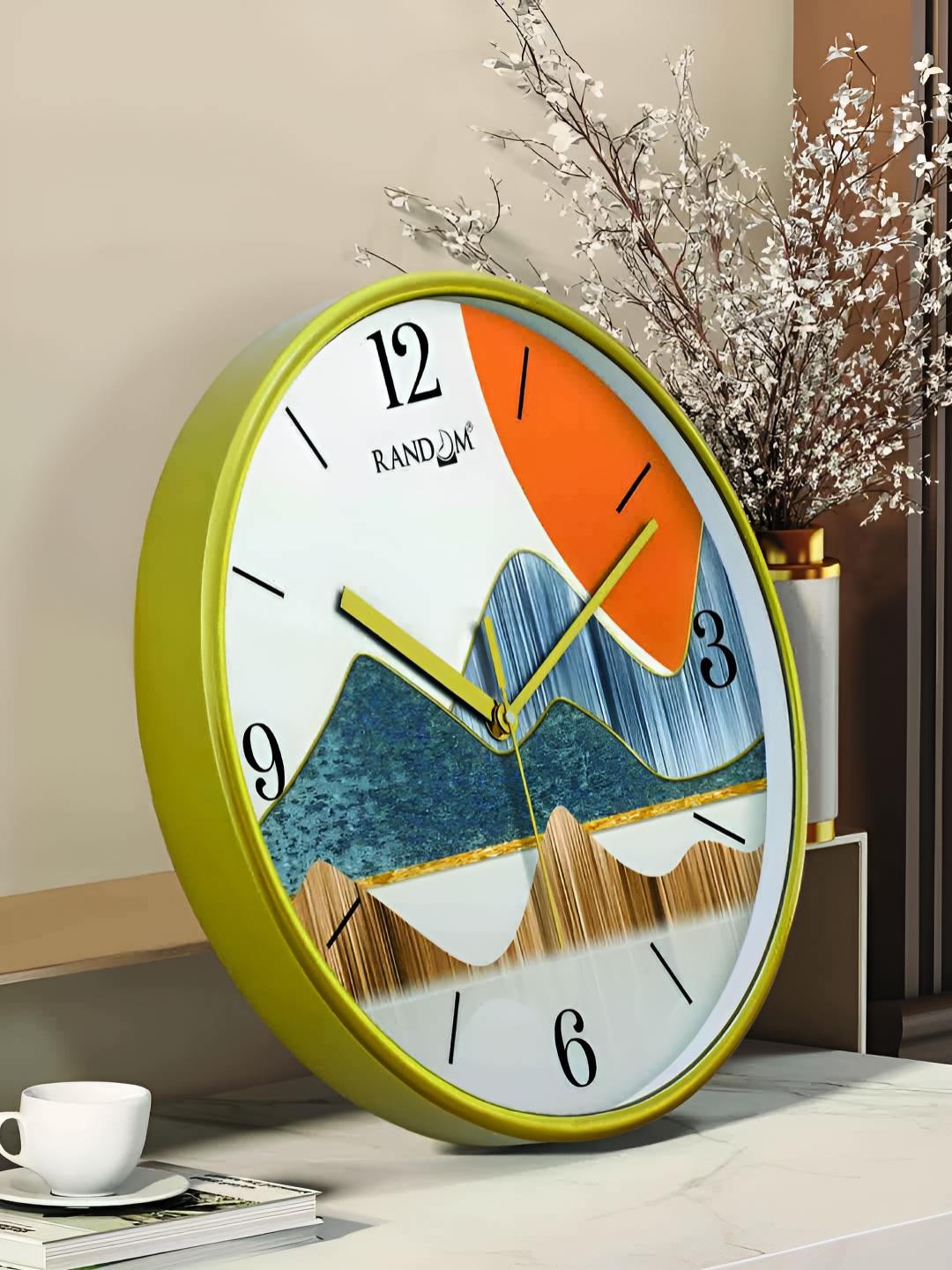 

RANDOM Printed Round Shaped Sweep Silent Movement Contemporary Wall Clock, Green