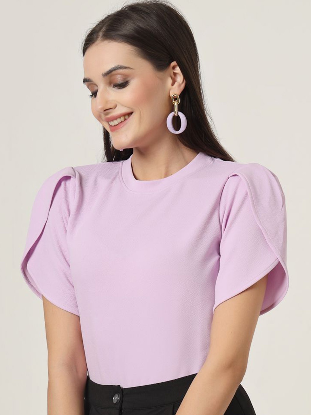 

Style Quotient Slit Sleeve Top, Lavender