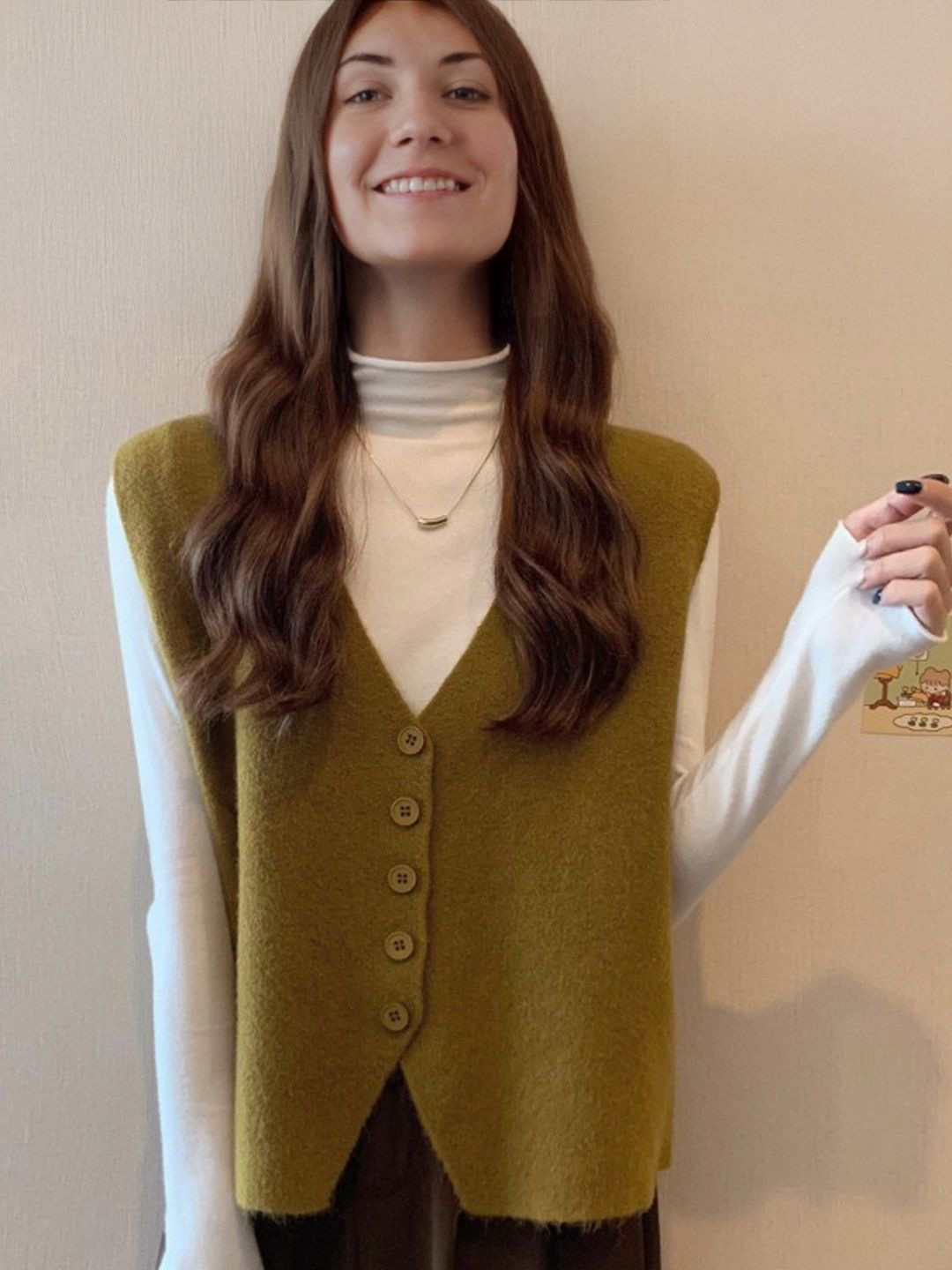 

StyleCast Shirt Style Sweater, Olive
