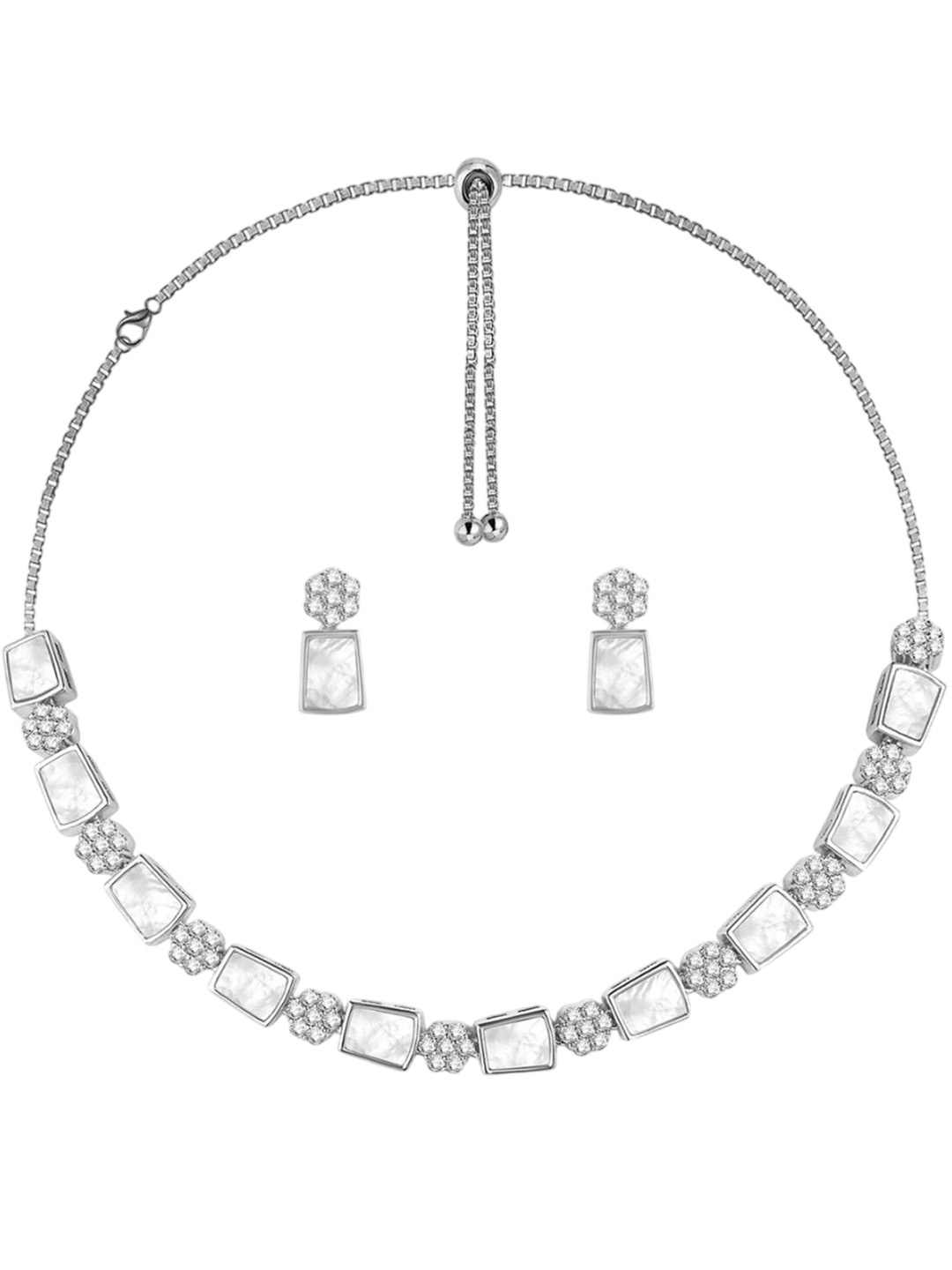 

Peora Silver-Plated CZ-Studded Jewellery Set