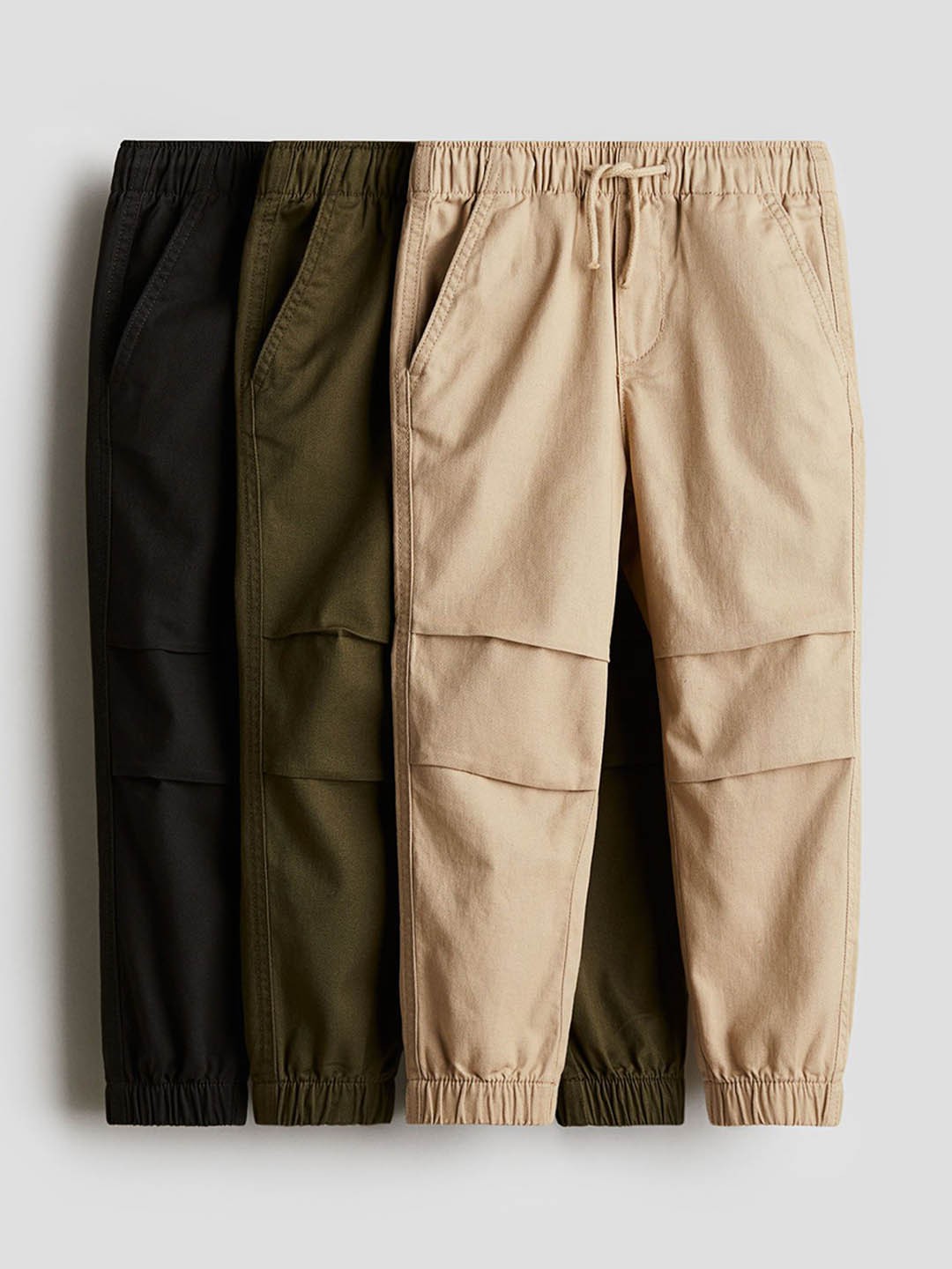 

H&M 3-Pack Cotton Joggers, Beige