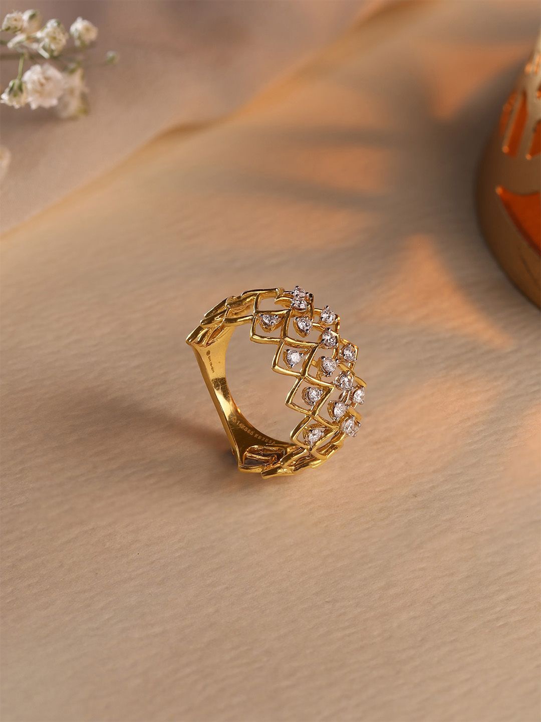 

Mia by Tanishq Women 14KT Gold Diamond Finger Ring Gold - 3.58 g