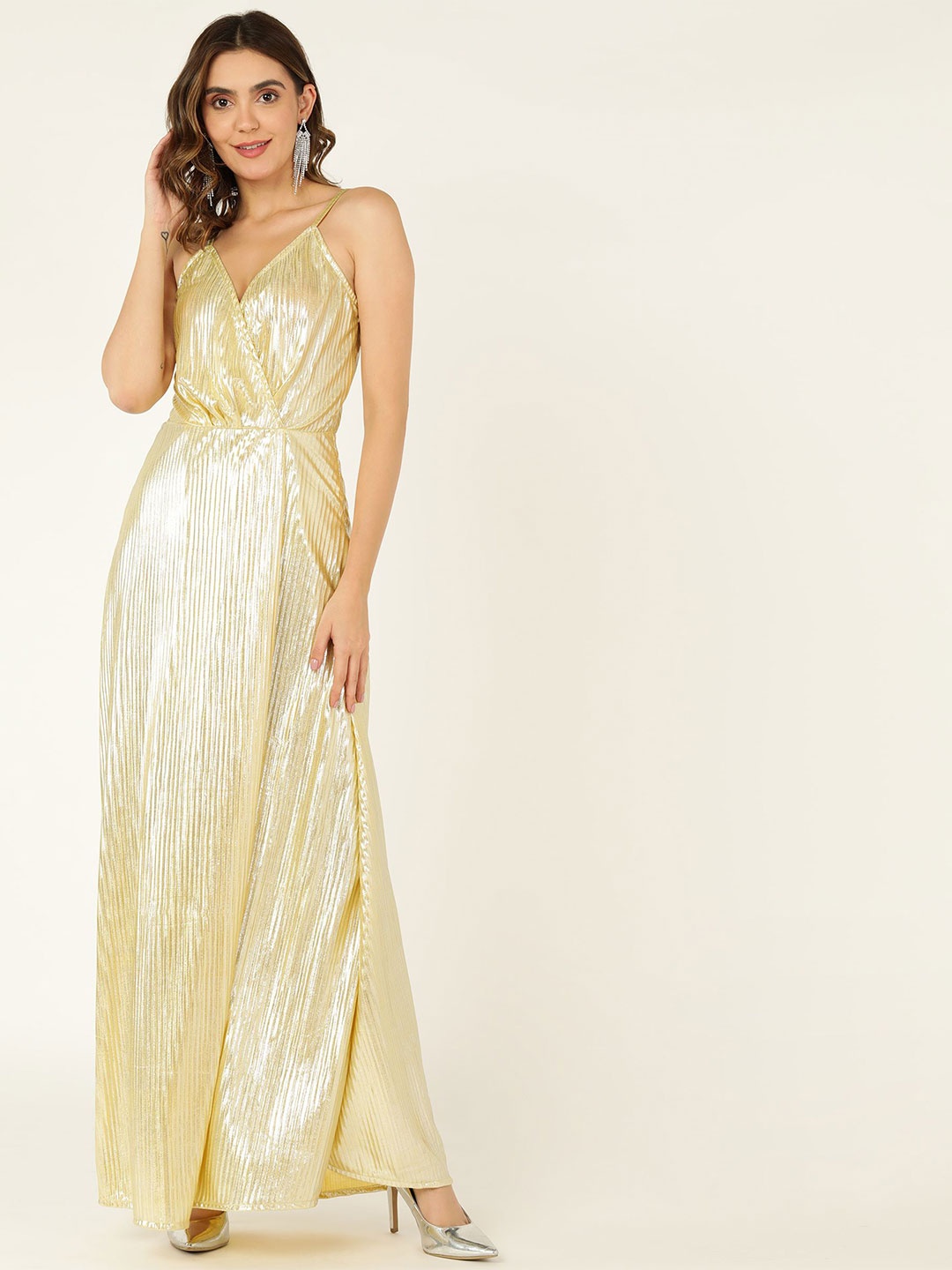 

DODO & MOA Embellished Georgette Maxi Dress, Yellow