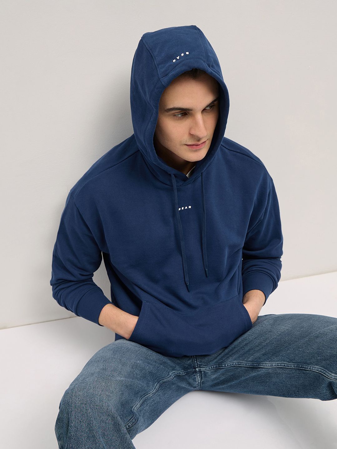 

THE BEAR HOUSE Men Hooded Sweatshirt, Blue