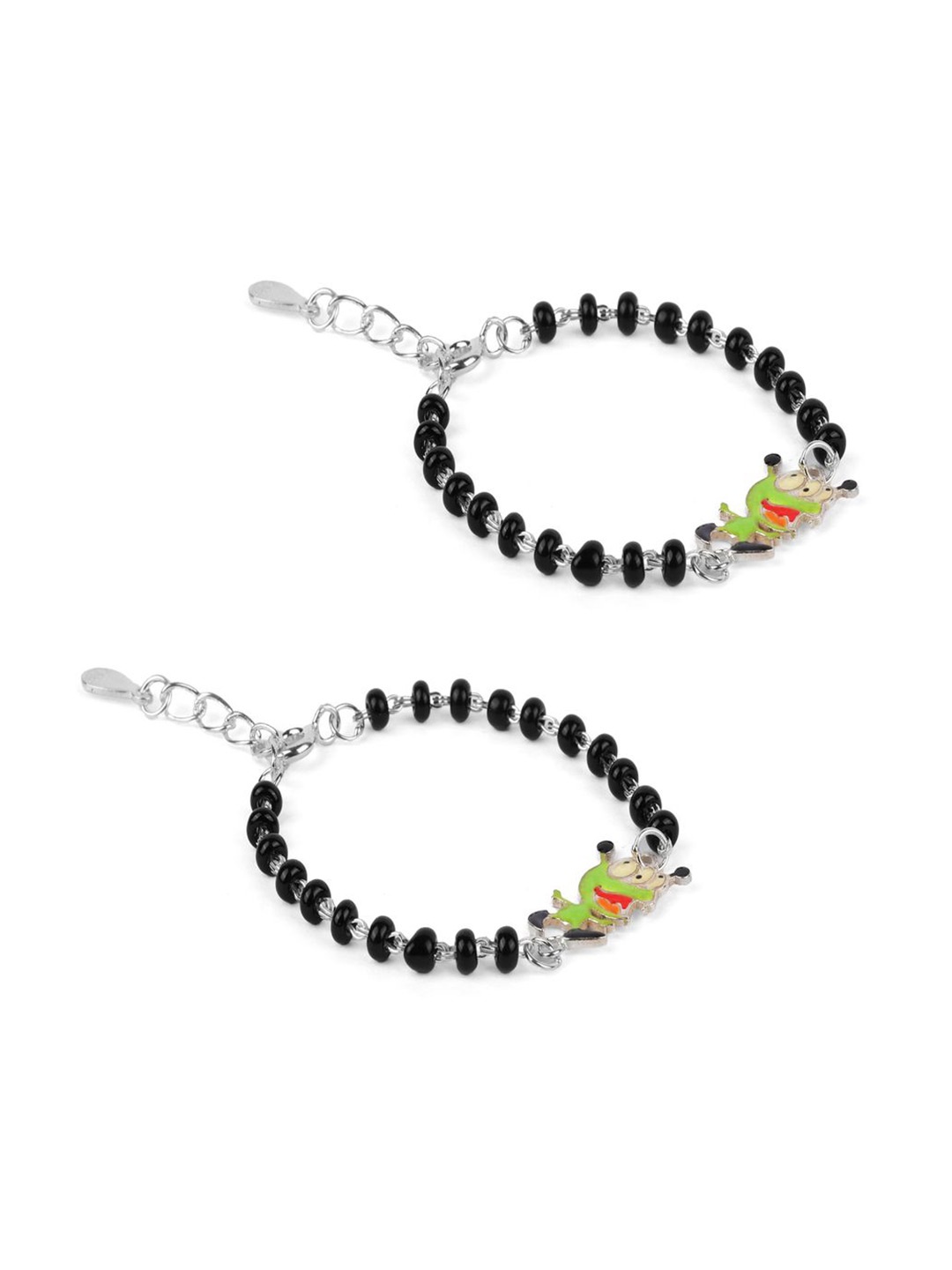 

Paavni Unisex Kids 2 Sterling Silver Handcrafted Silver-Plated Wraparound Bracelet