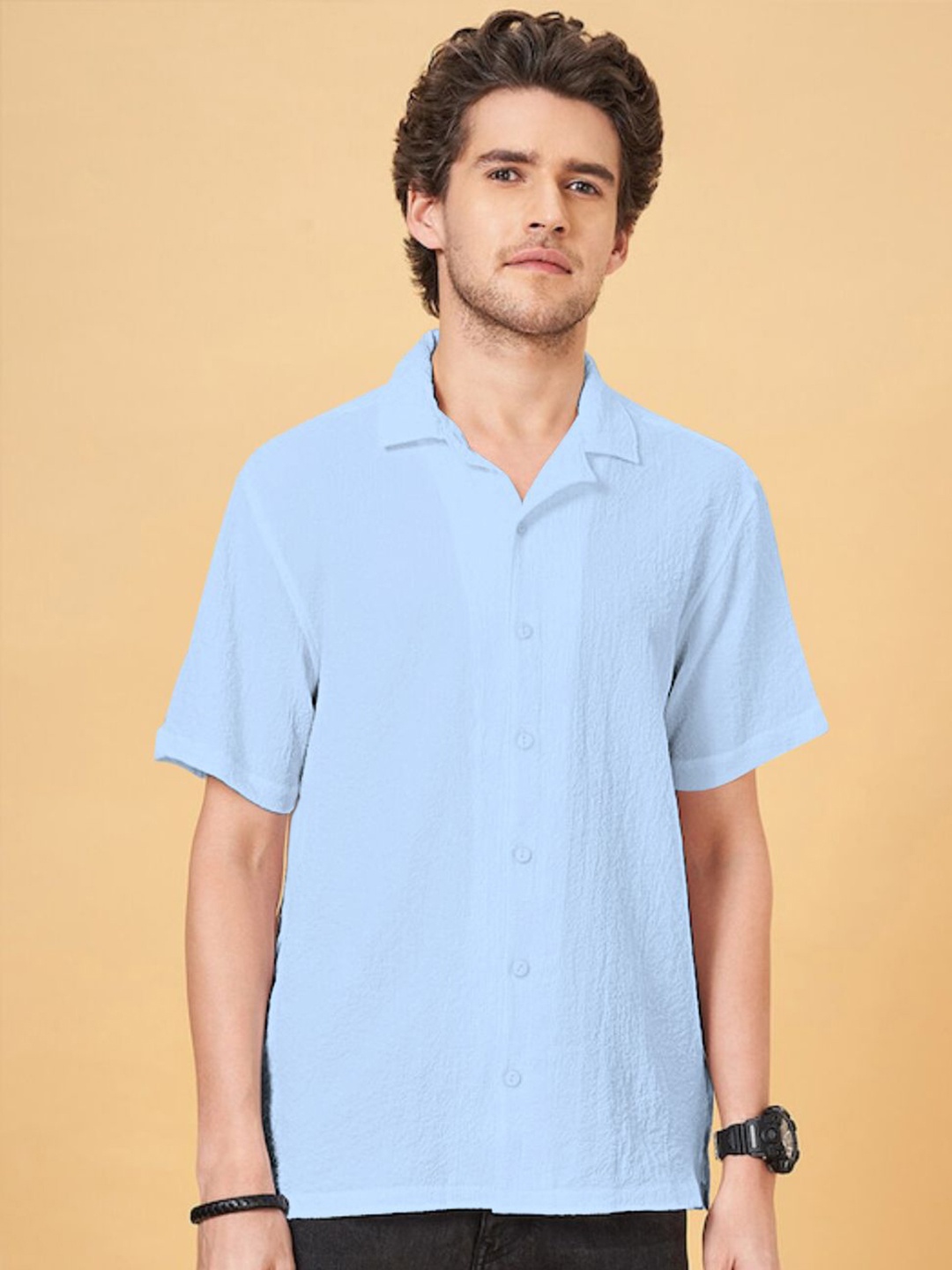 

Linoges Men Standard Opaque Casual Shirt, Blue