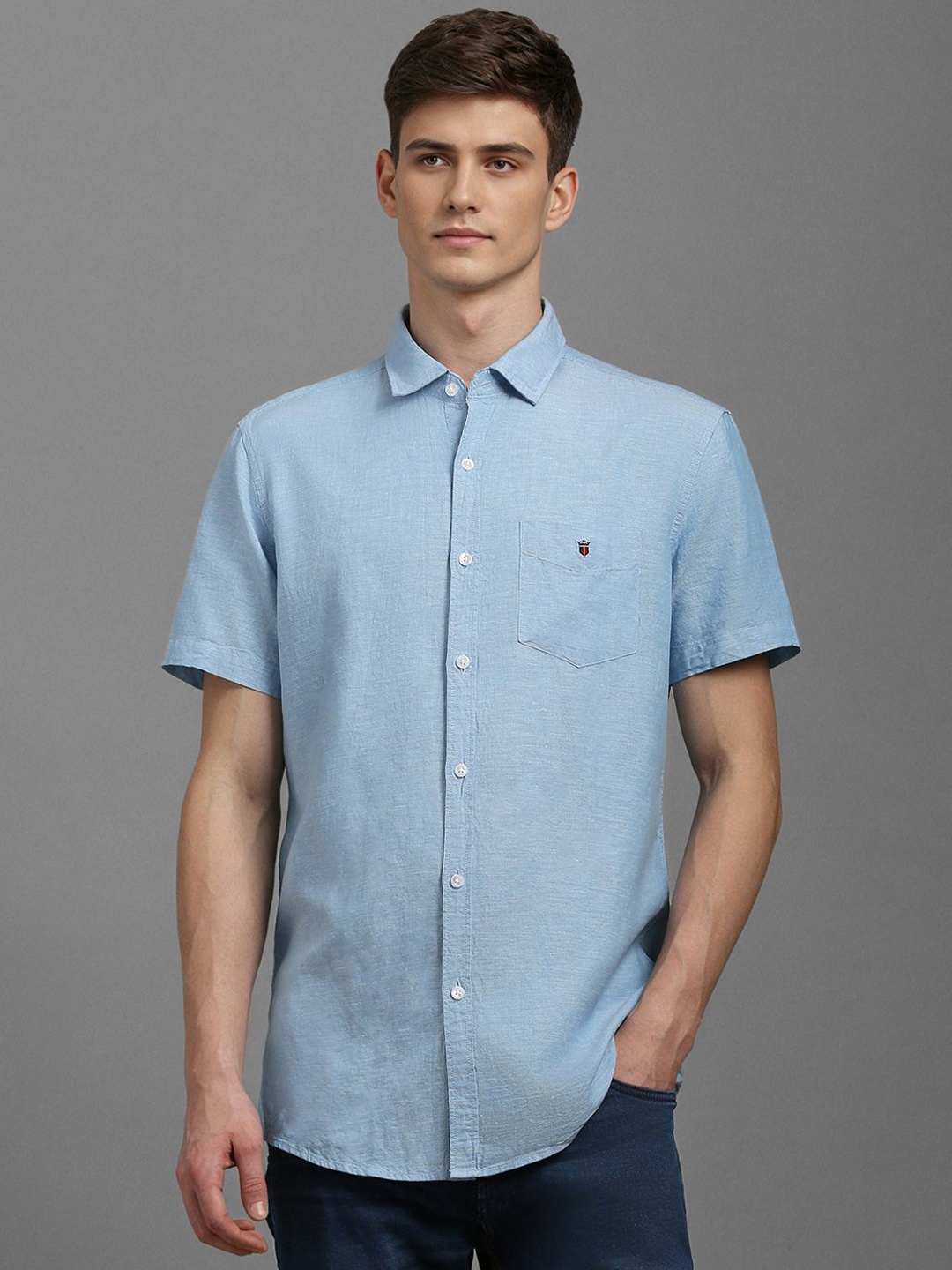 

Louis Philippe Sport Men Slim Fit Opaque Casual Shirt, Blue