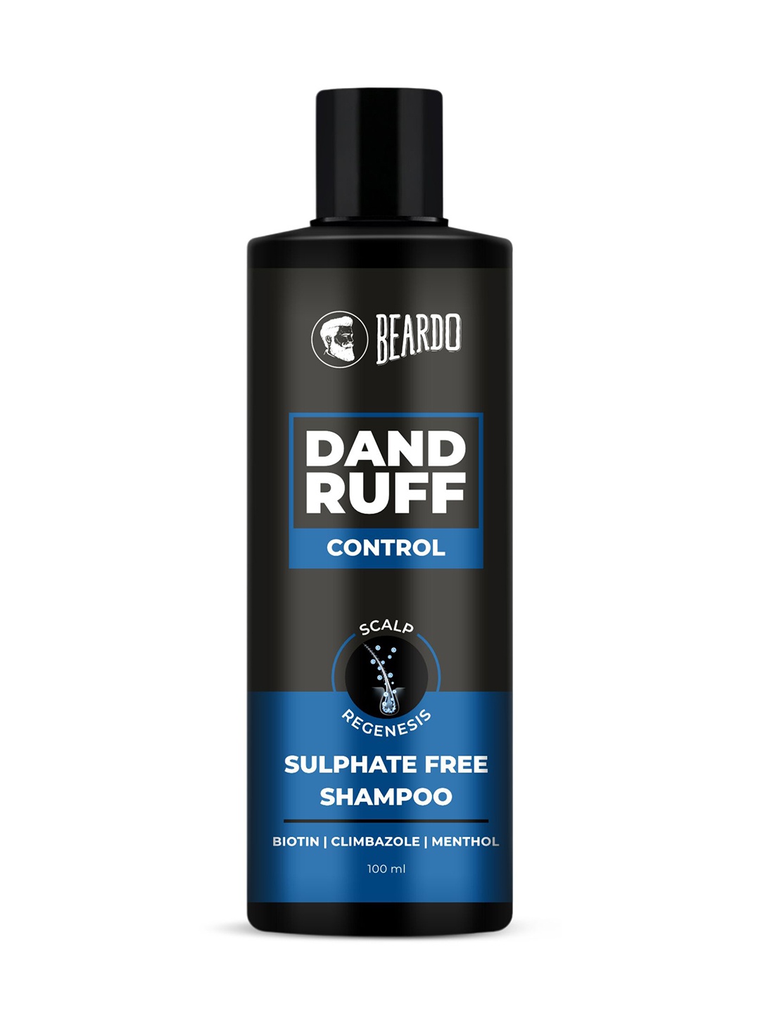 

BEARDO Dandruff Control Sulphate Free Shampoo with Biotin & Climbazole - 100 ml, Black