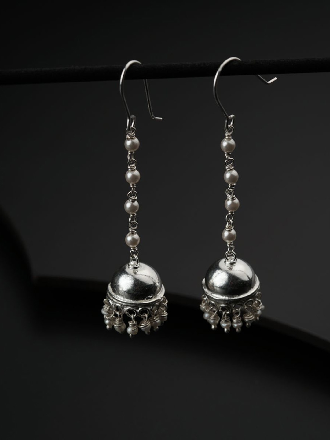

House of Aadyaa Classic Drop Earrings, Silver