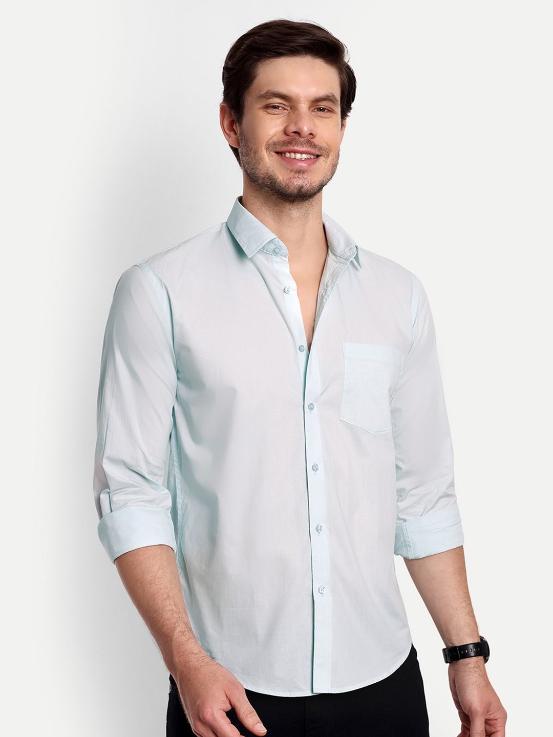 

Lewogle Men Opaque Casual Shirt, Blue