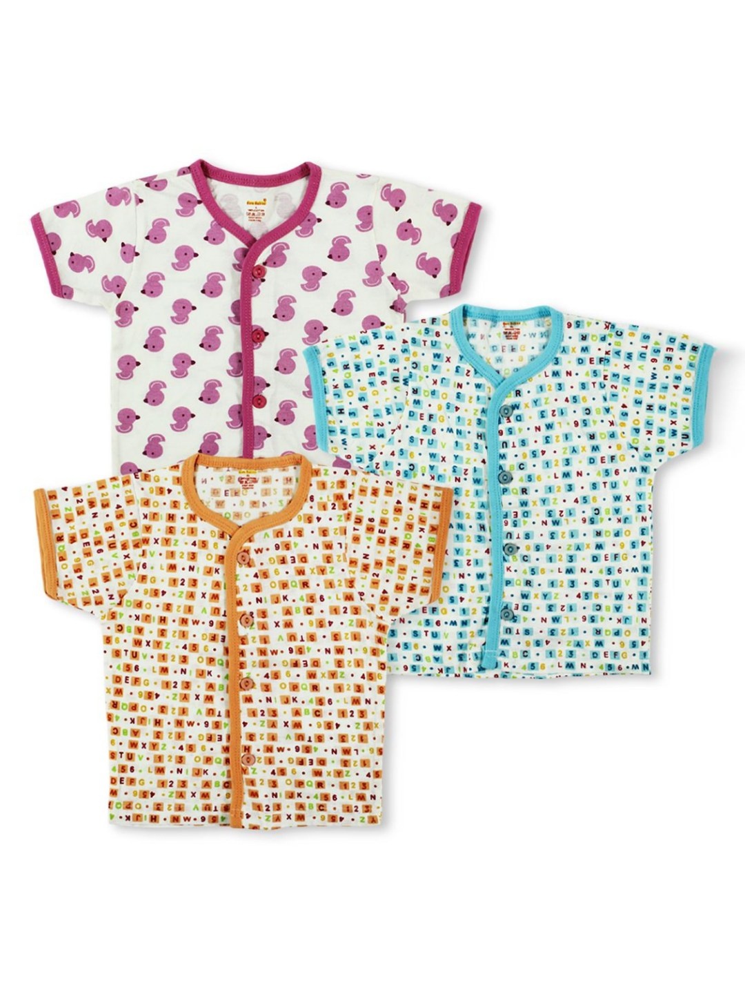 

Born Babies Kids Pack Of 3 Conversational Printed Organic Cotton T-Shirt, Mustard