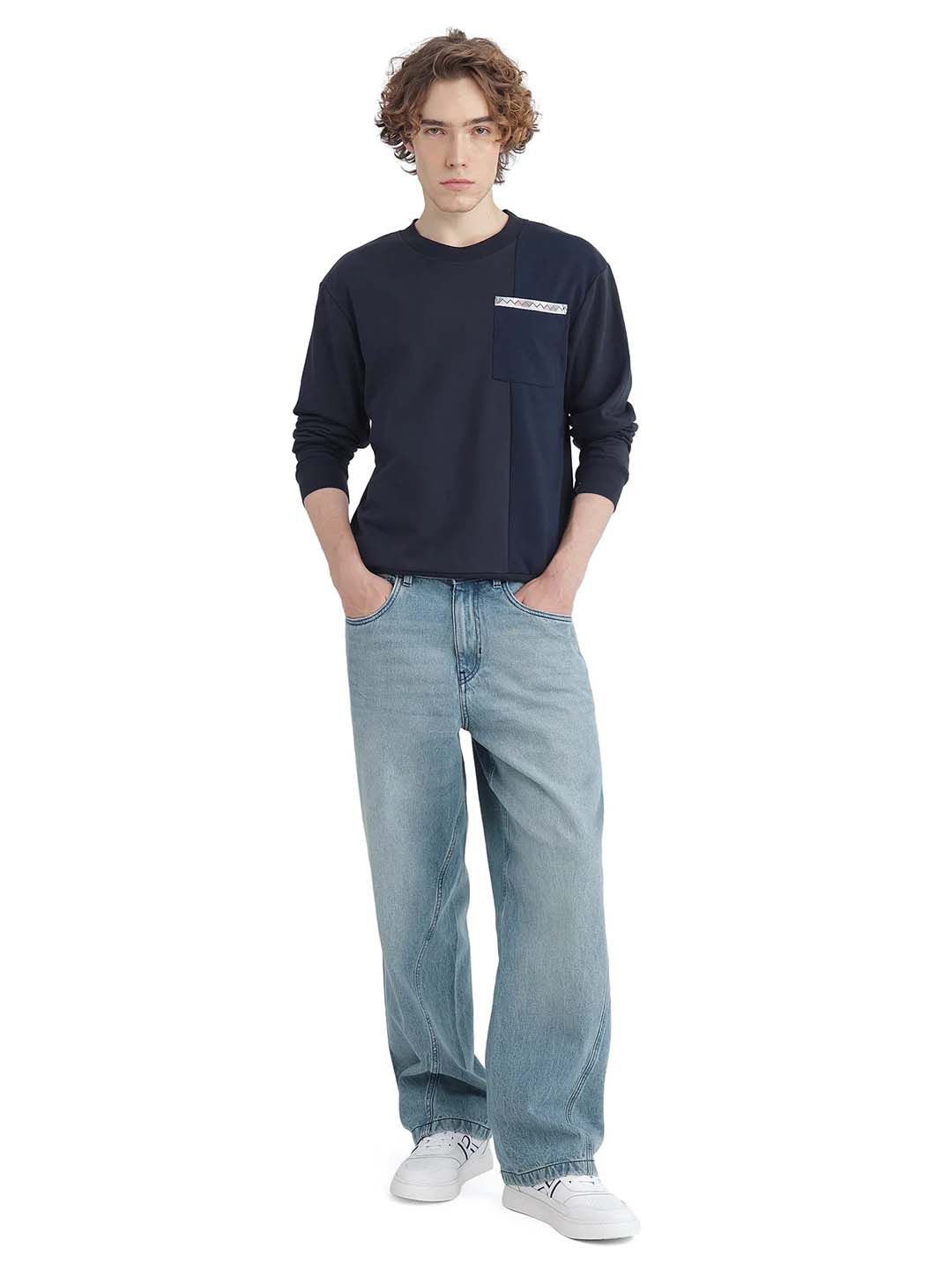

RARE RABBIT Men Sweatshirt, Navy blue