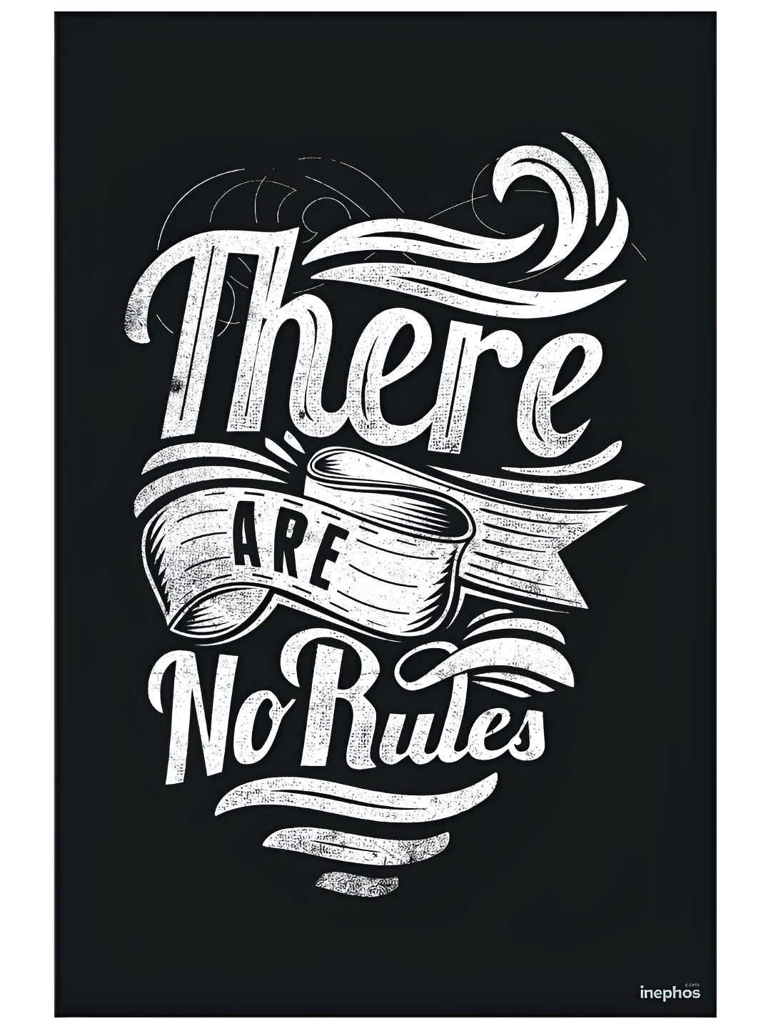 

Inephos White & Black There Are No Rules Inspirational Vinyl Photograph Poster