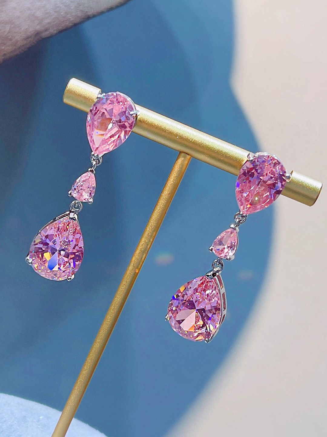 

Designs & You Contemporary Drop Earrings, Pink