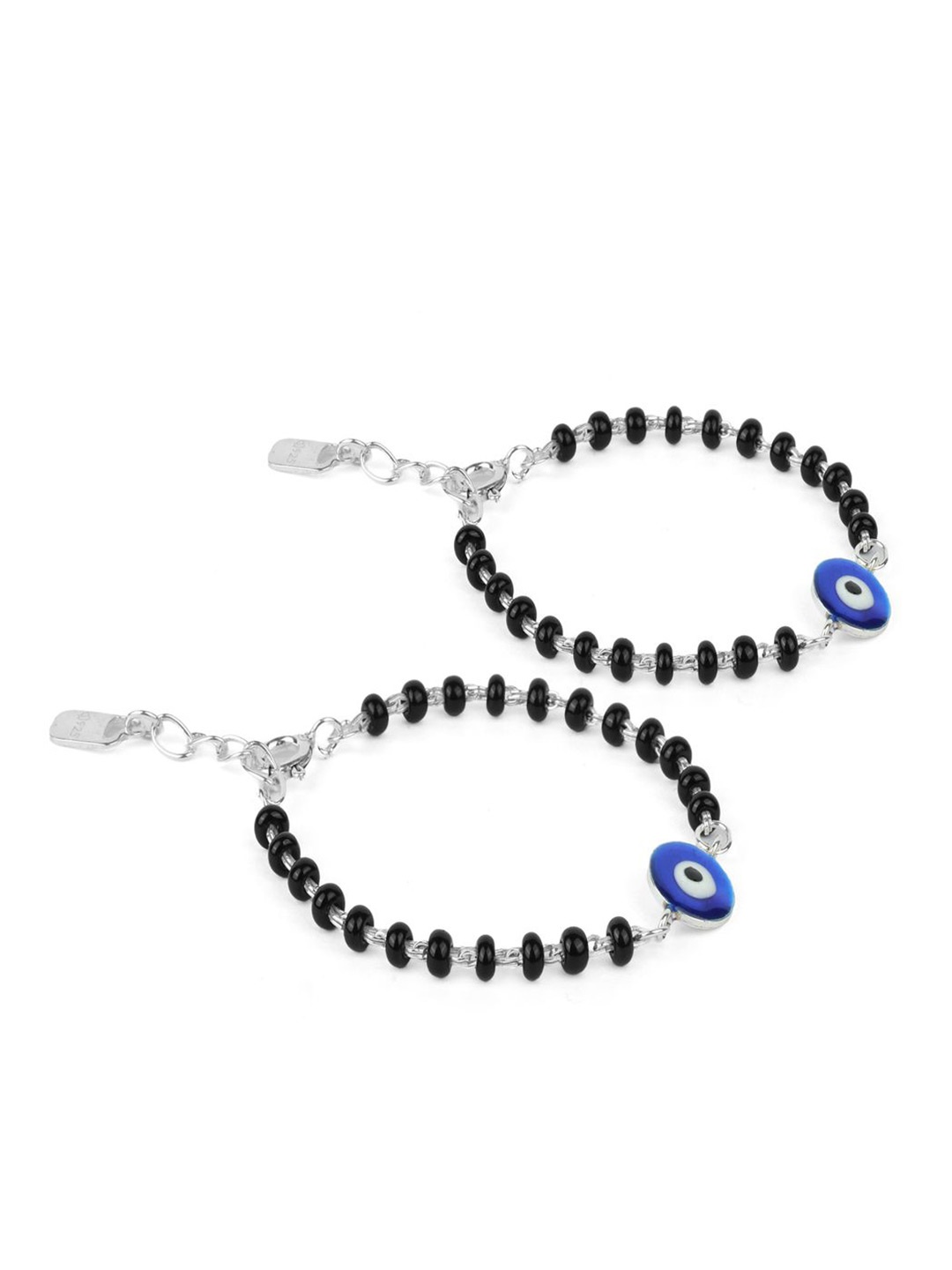 

Paavni Unisex Kids 2 Sterling Silver Handcrafted Silver-Plated Wraparound Bracelet