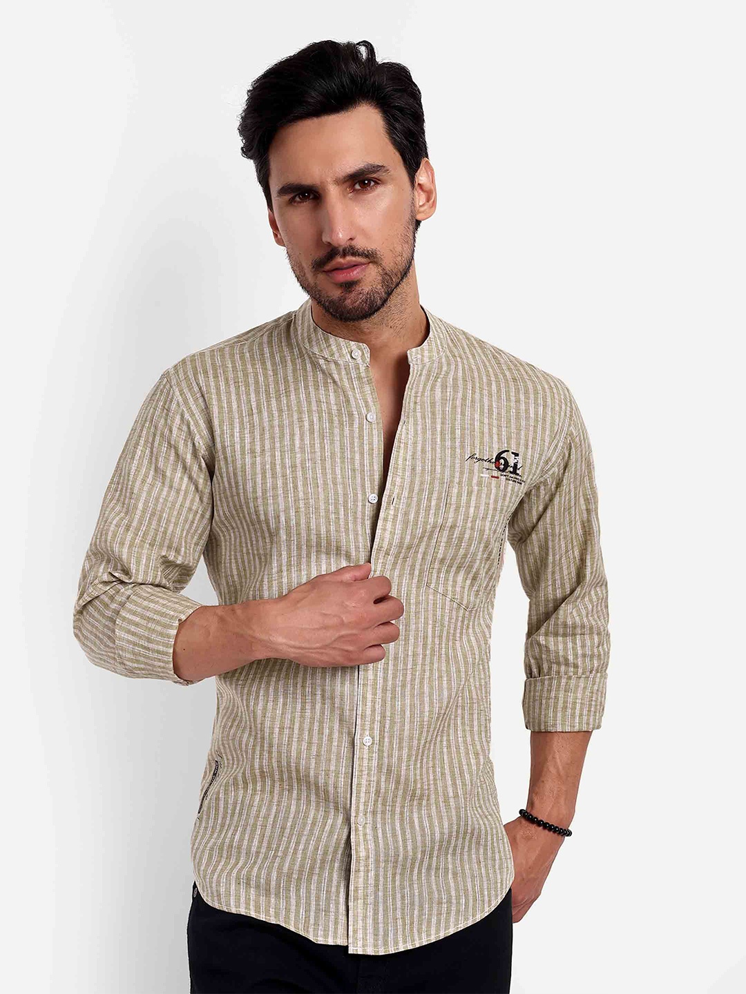 

Lewogle Men Opaque Printed Casual Shirt, Brown