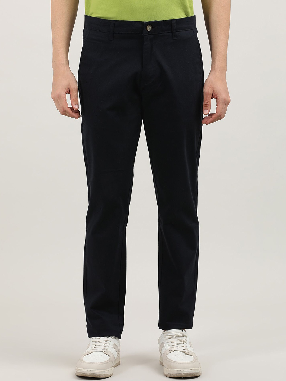 

DRAGON HILL Men Urban Slim Tapered Fit Chinos Trousers, Navy blue
