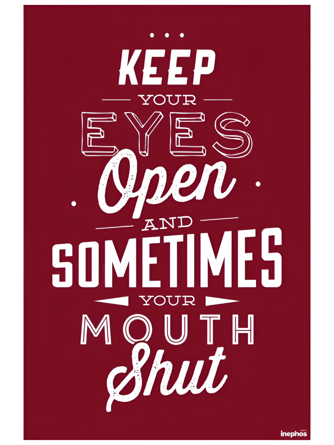 

Inephos White & Maroon Printed Wall Poster