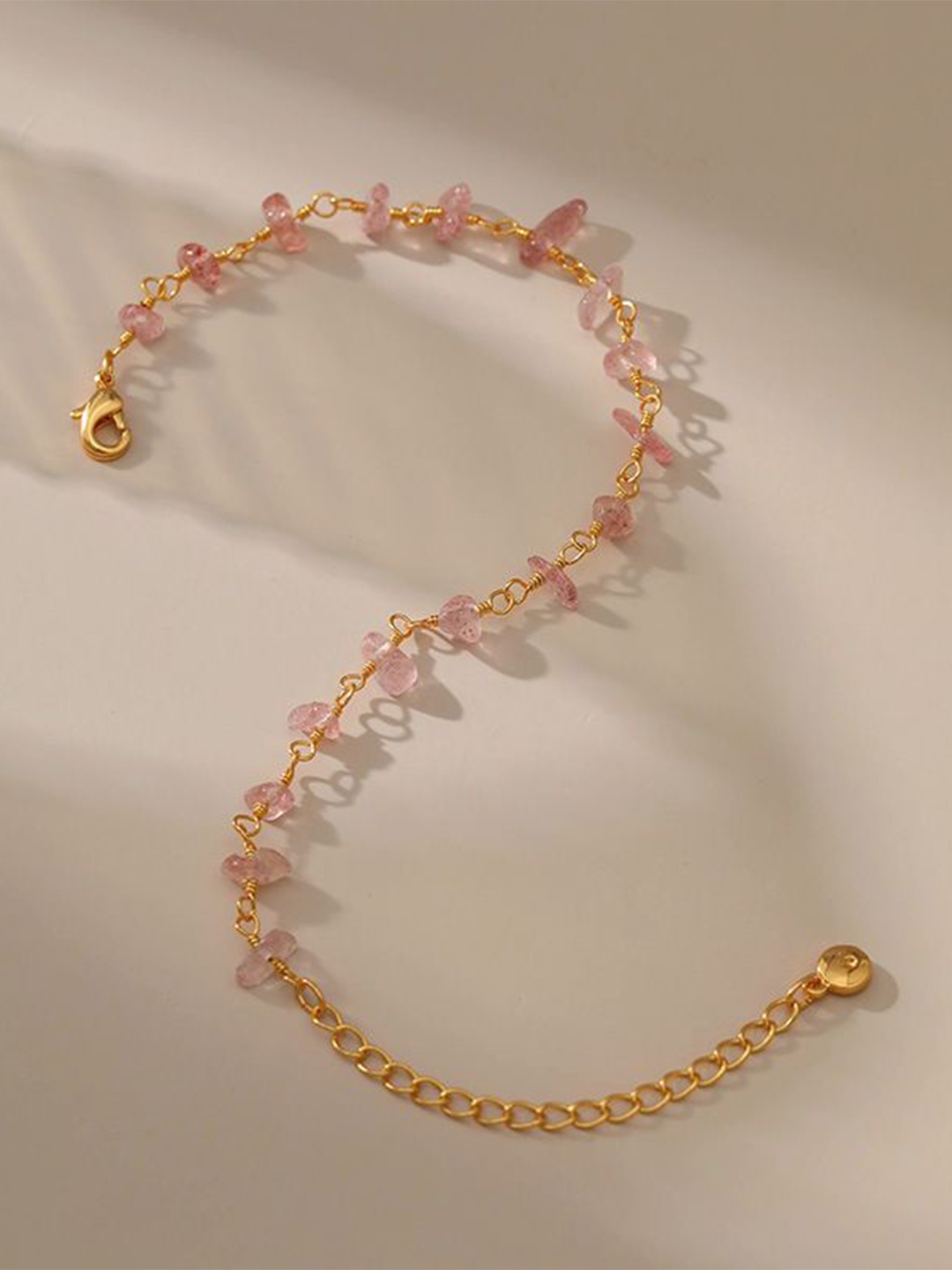 

Just Lil Things Women Artificial Stones Link Bracelet, Gold