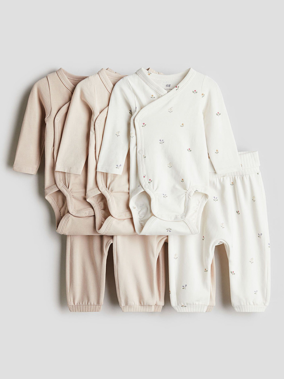 

H&M 6-Piece Bodysuit And Trousers Set, Pink
