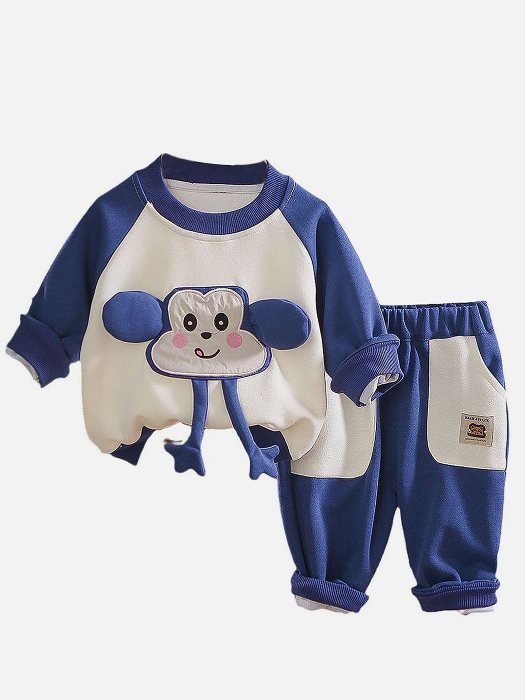 

Little Surprise Box LLP Kids Colourblocked Tracksuit, Blue