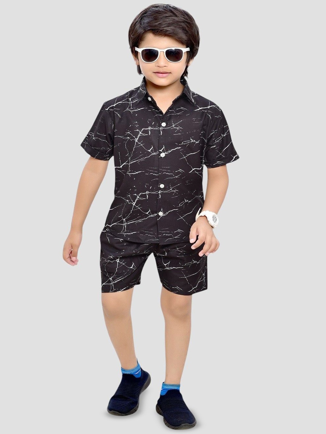 

BAESD Boys Printed Pure Cotton Clothing Set, Black