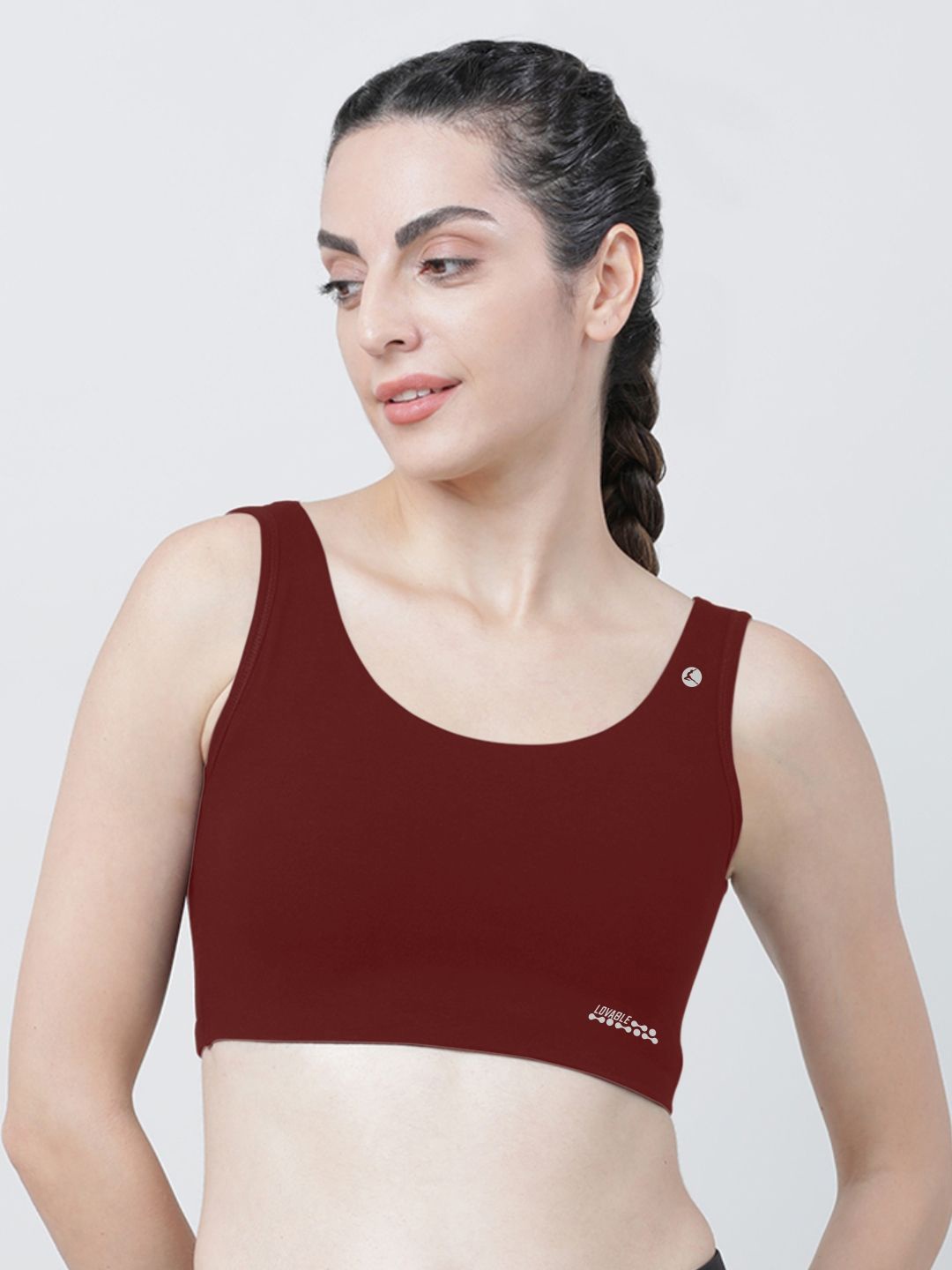

Lovable Sport Women Workout Full Coverage Seamless Cotton Sport Bra, Maroon