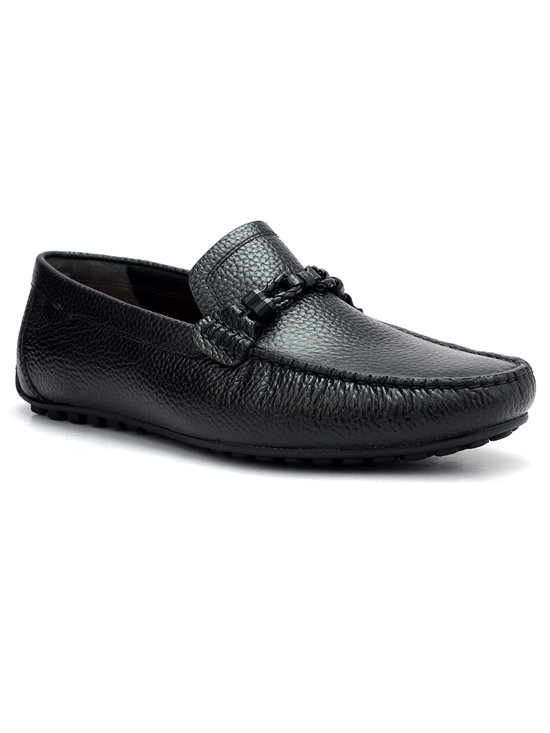 

ROSSO BRUNELLO Men Leather Formal Loafers, Black