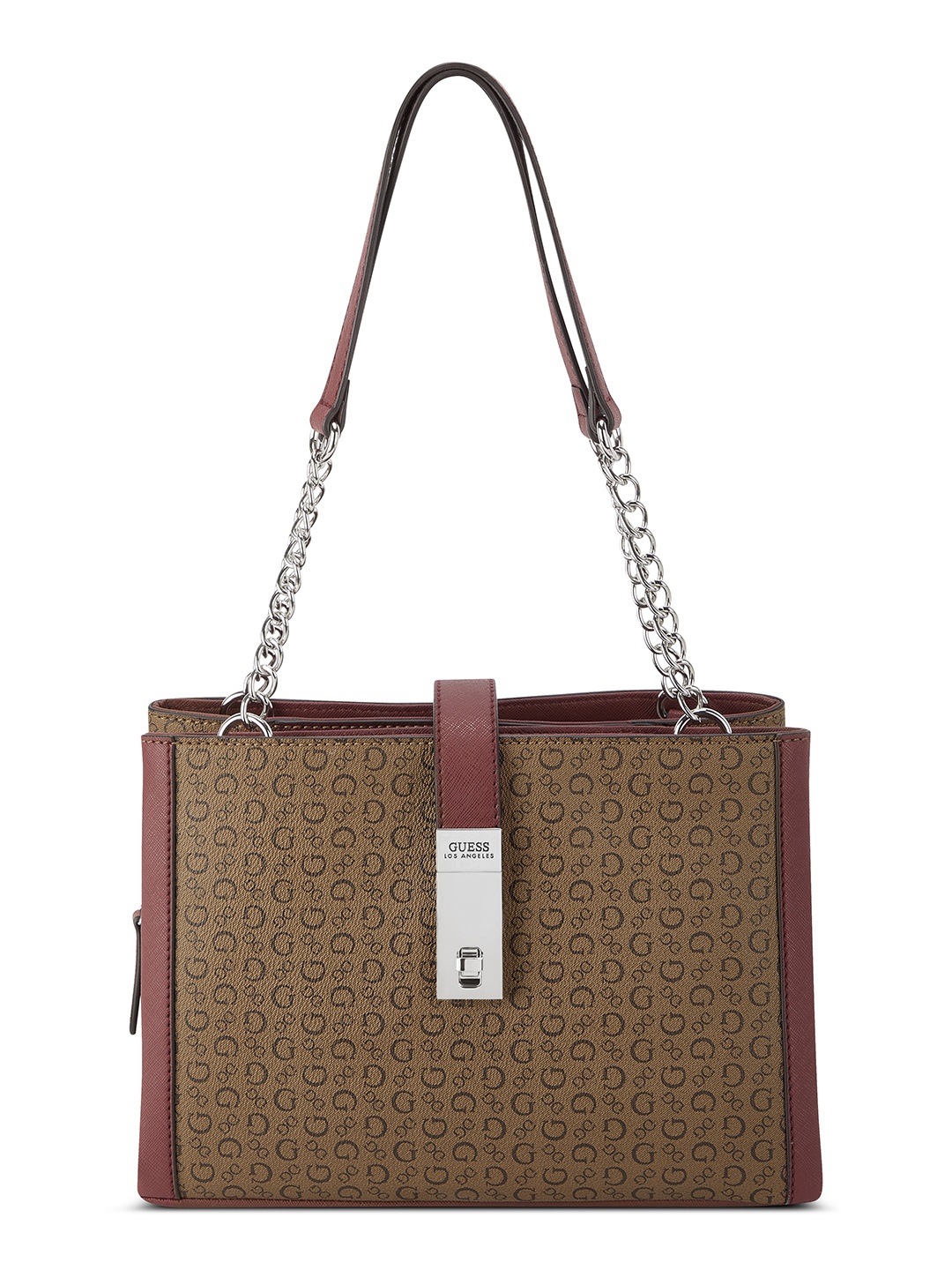 

GUESS Geometric Printed PU Satchel, Multi