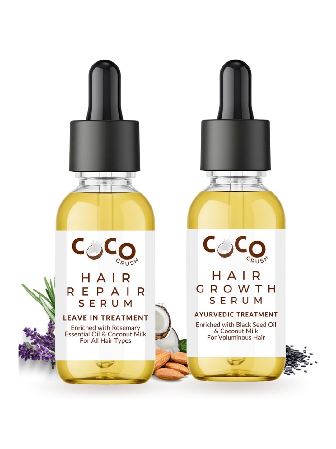

Coco Crush Set Of 2 Hair Repair & Hair Growth Serum- 30 ml Each, Yellow