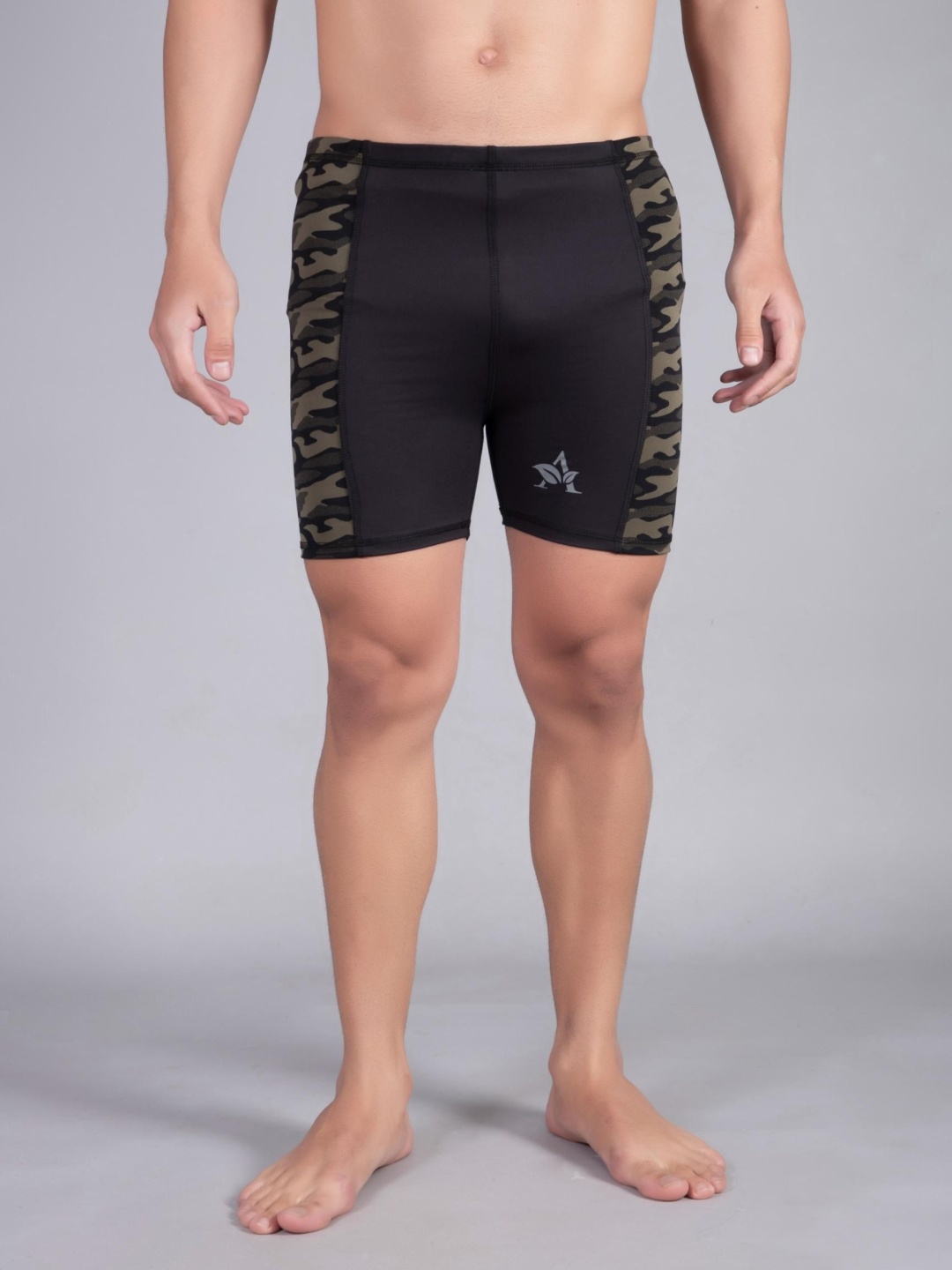 

Apraa & Parma Men Printed Swim Bottoms, Black