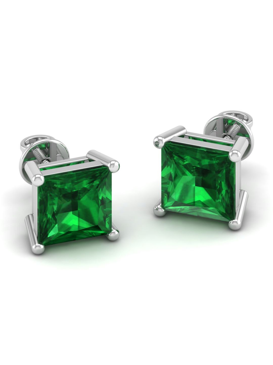 

AKSHAT SAPPHIRE Square Studs Earrings, Green