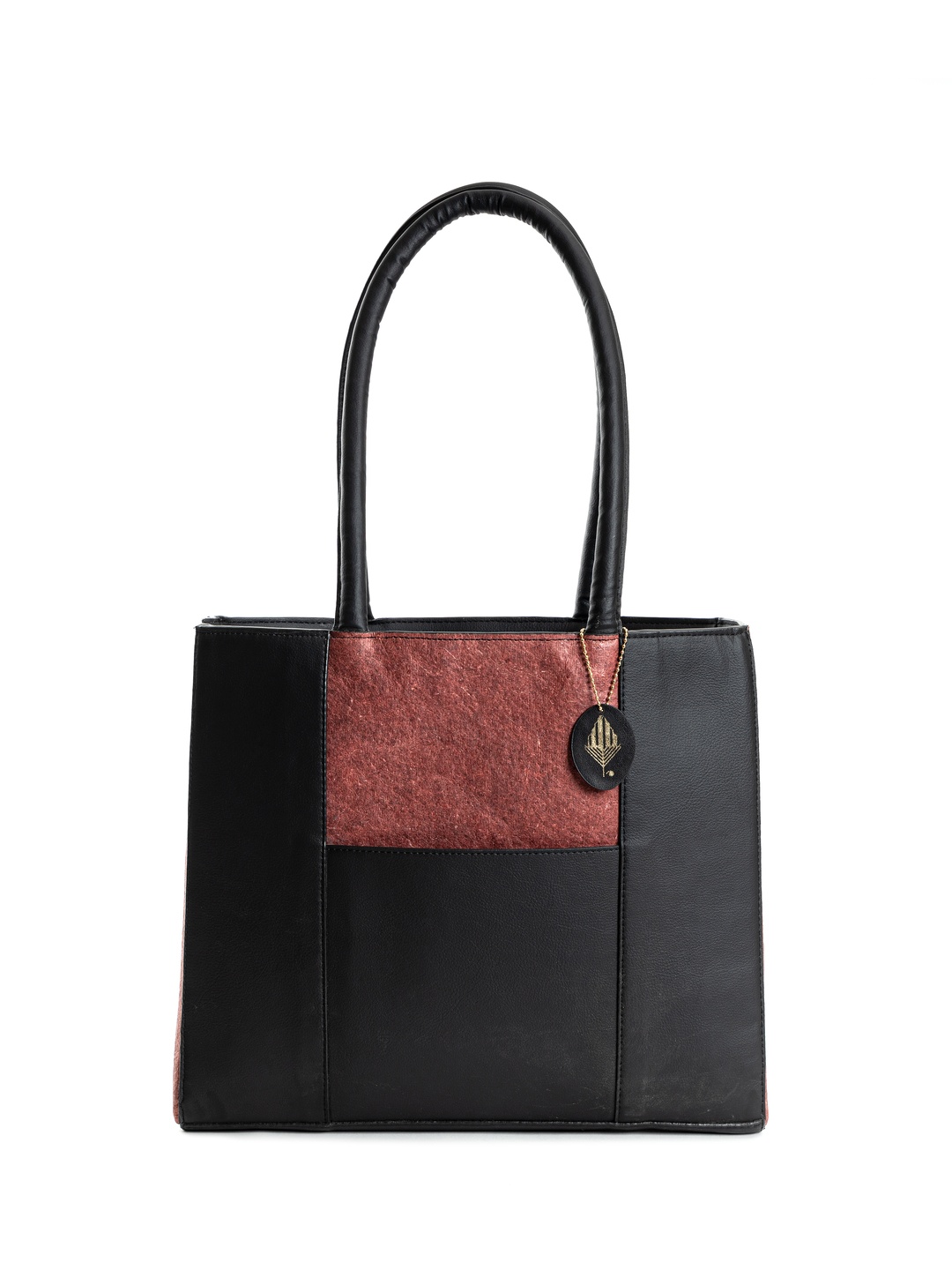 

Green Hermitage Women Colourblocked Structured Cork Handheld Bag, Black