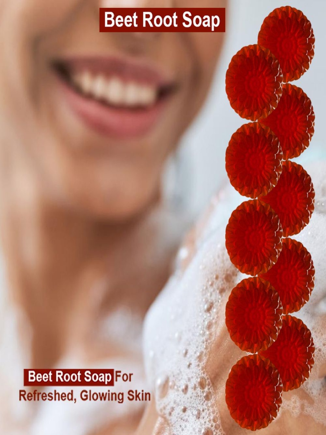 

GROOVY Set Of 10 Antiseptic Witch Hazel Bath Soap - 100 g Each, Red