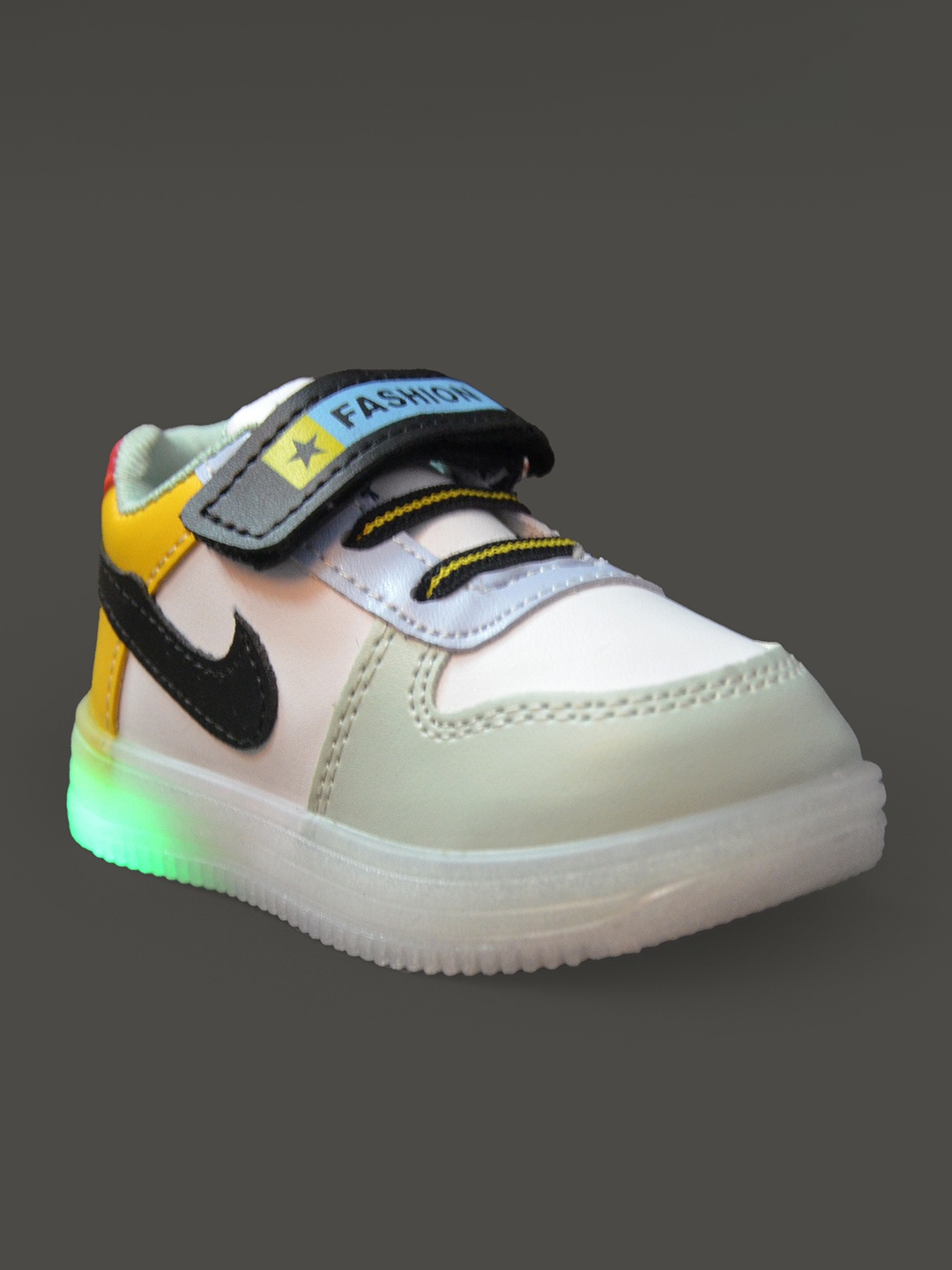 

Happy Feet Kids Colourblocked LED Sneakers, Yellow