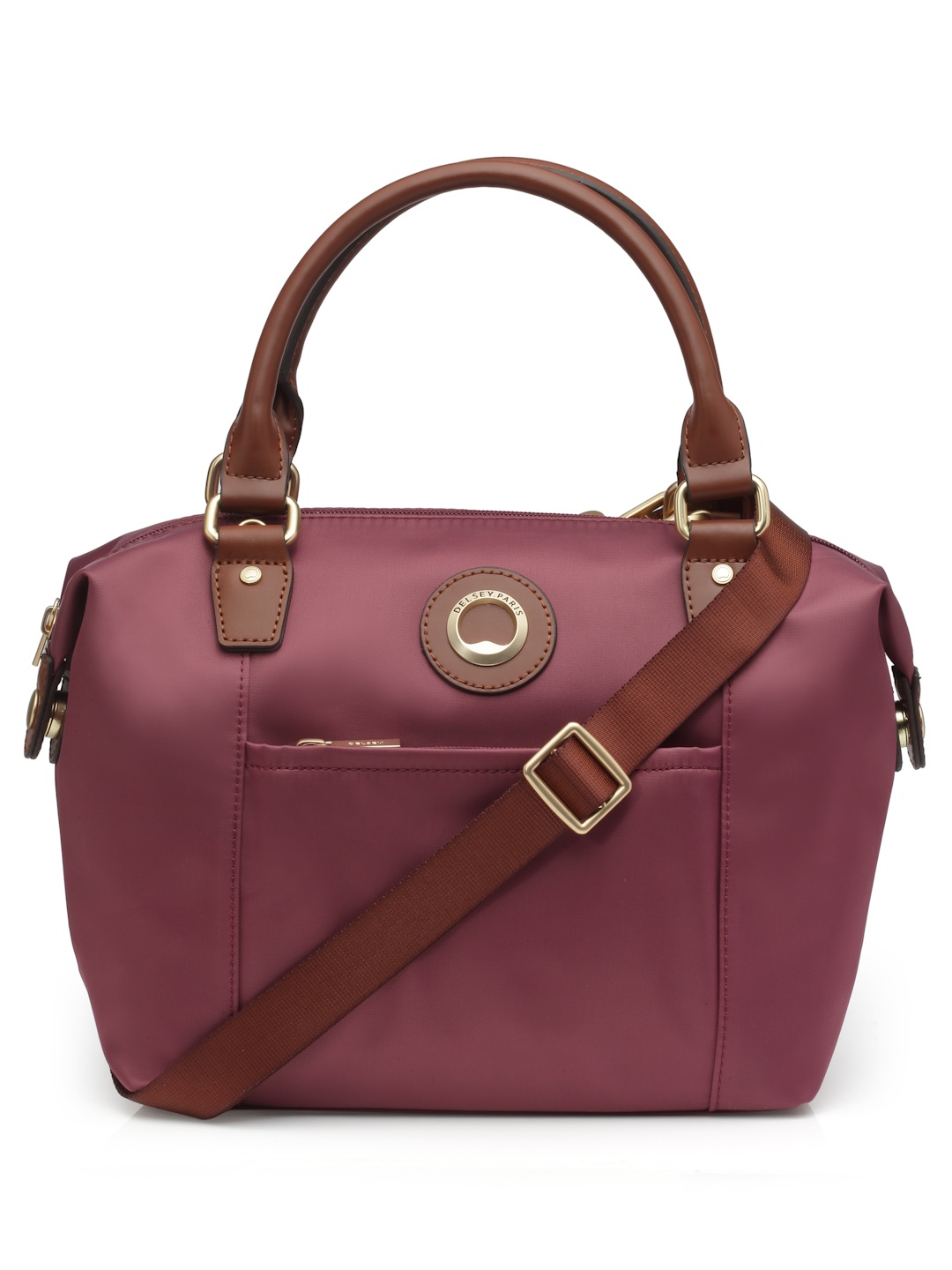 

DELSEY PARIS Women Solid Structured Handheld Bag, Maroon