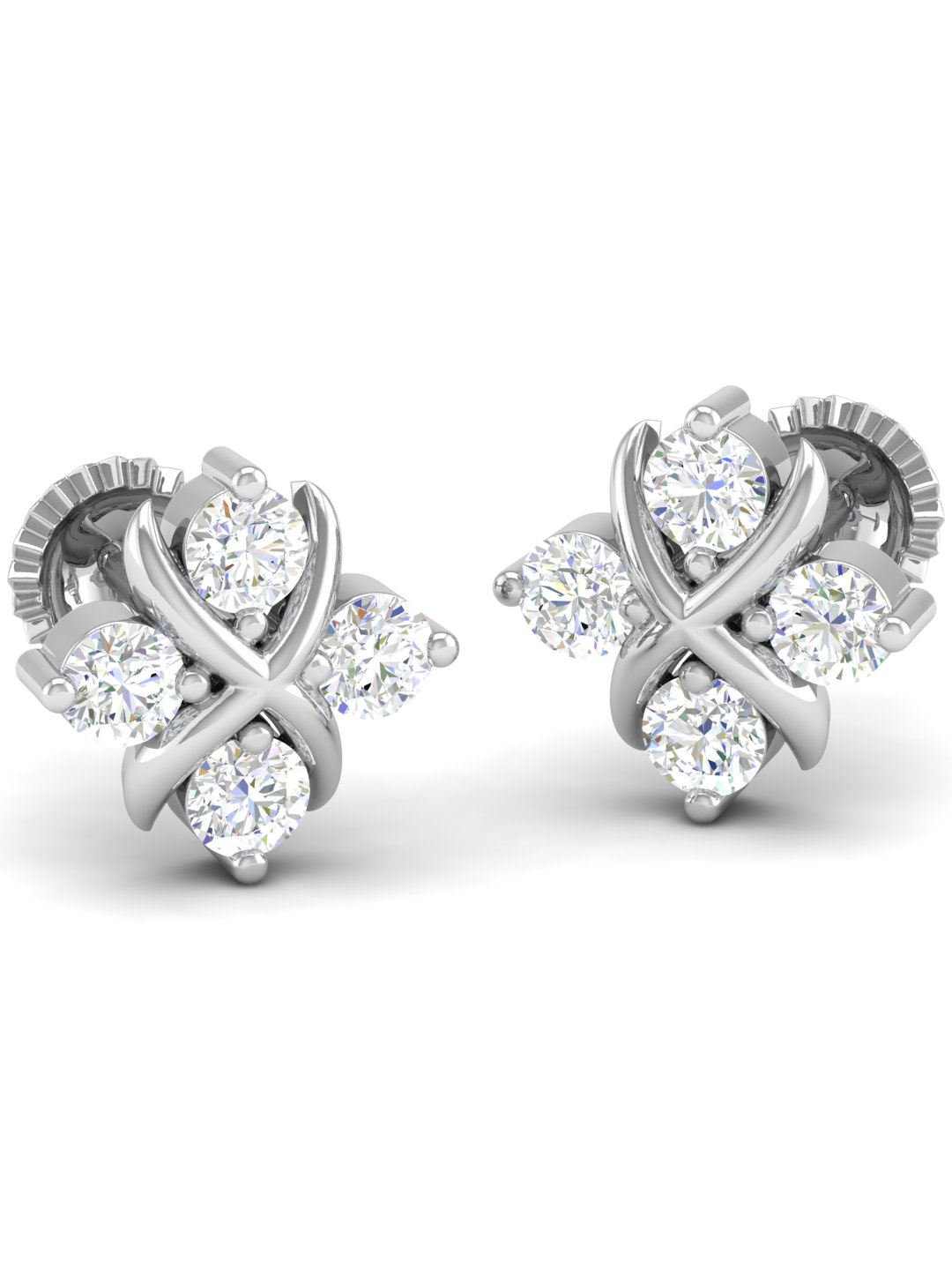 

AKSHAT SAPPHIRE 92.5 Sterling Silver Rhodium-Plated Cubic Zirconia Studded Studs