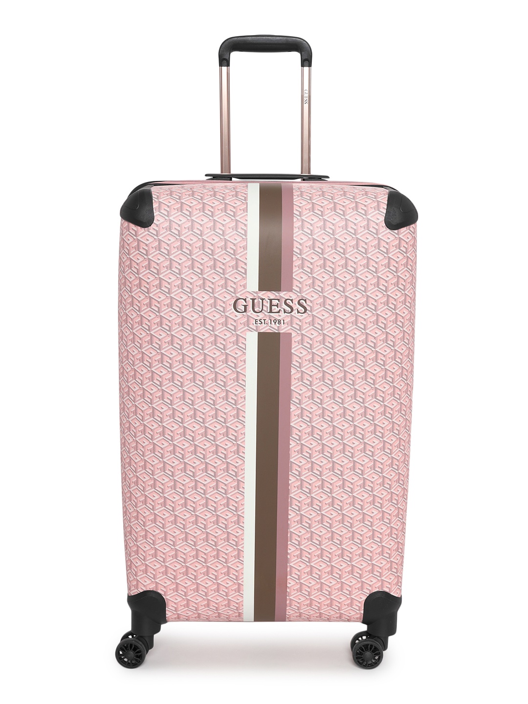 

GUESS Printed Hard-Sided Large Trolley Bag, Pink