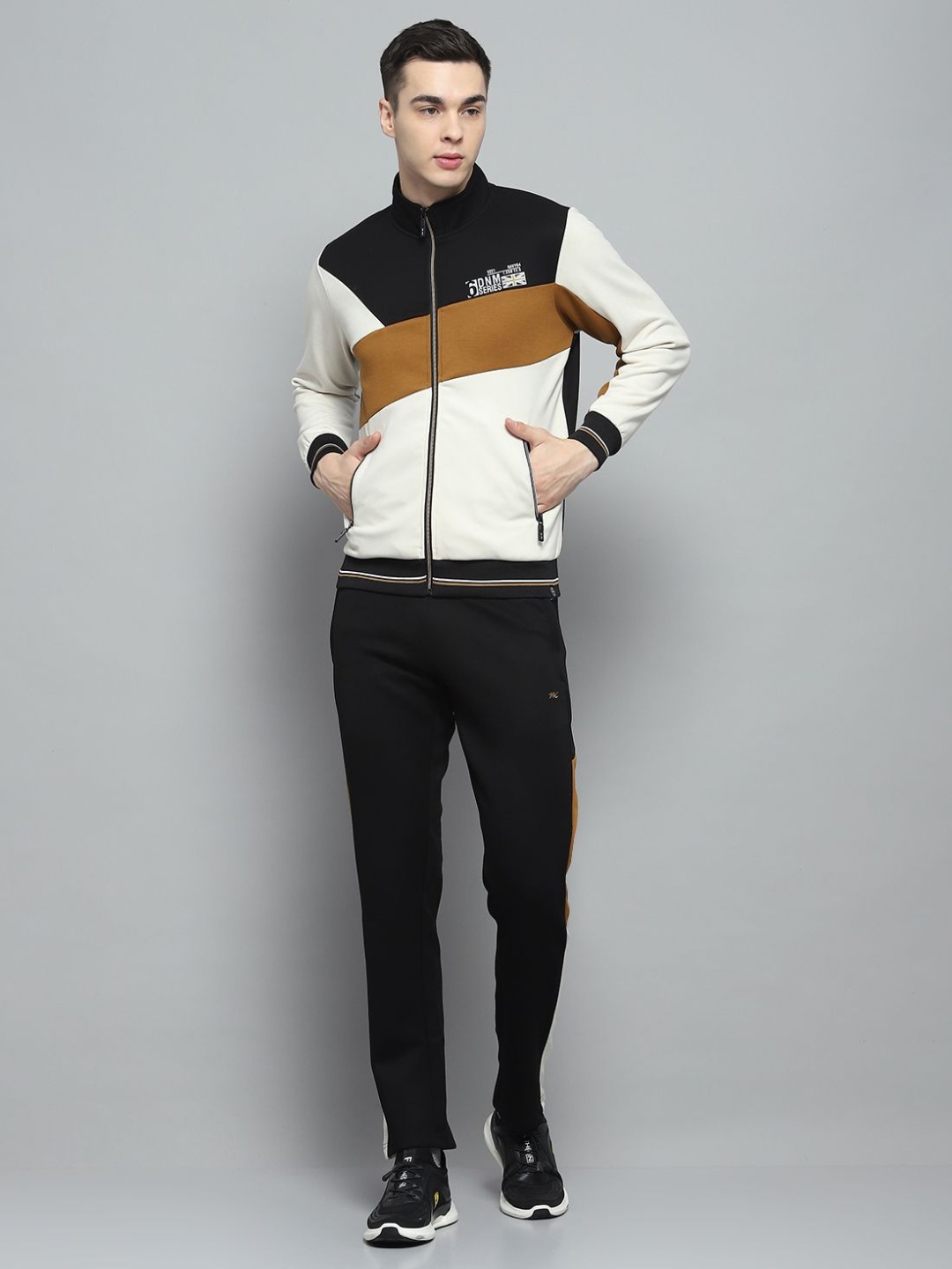 

Monte Carlo Men Colourblocked Mid-Rise Tracksuits, White