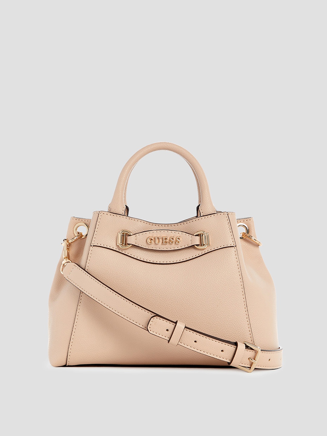 

GUESS PU Structured Satchel, Beige