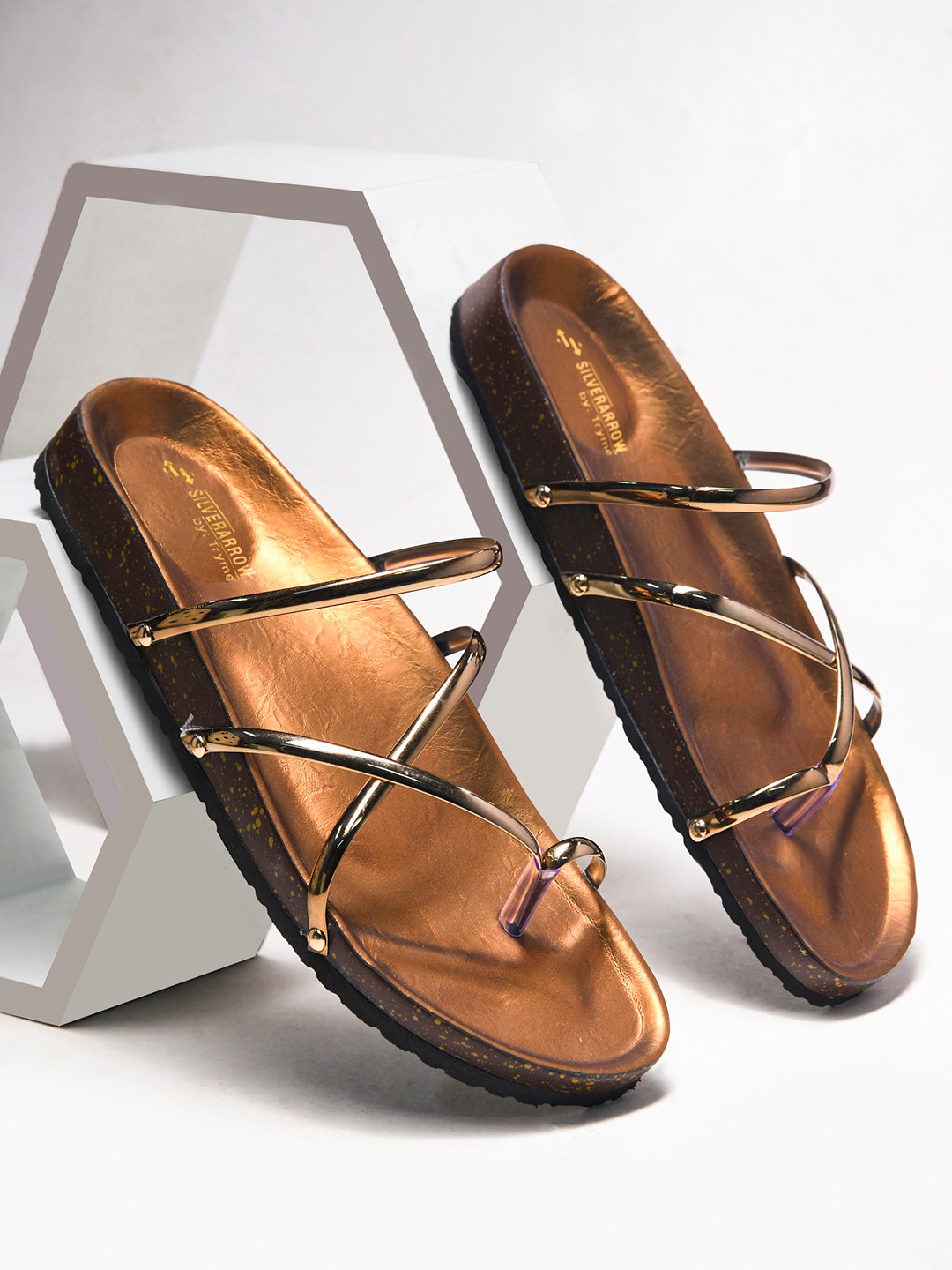

Try Me Women One Toe Flats, Copper
