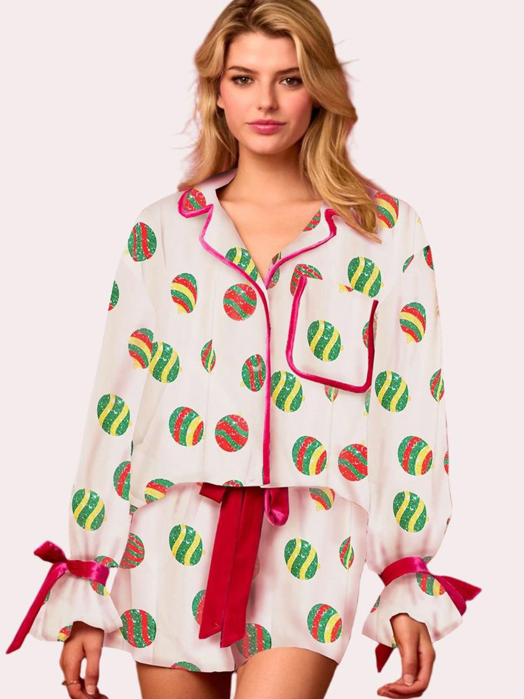 

LULU & SKY Women Graphic Printed Night suit, Green