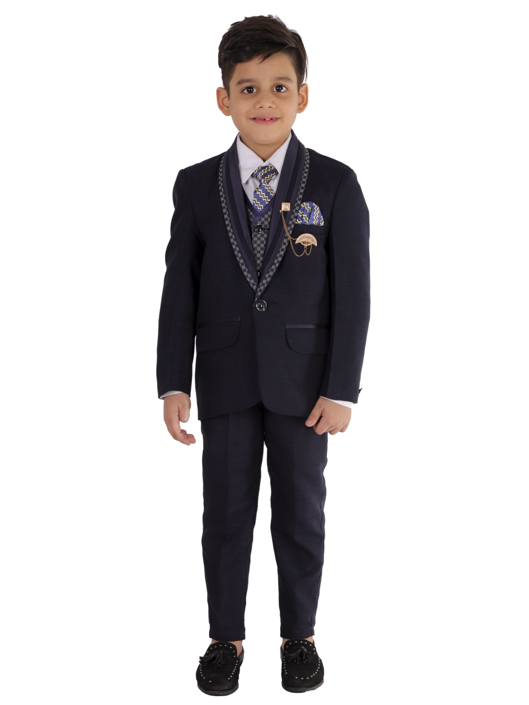 

BAESD Boys Tuxedo 5-Piece Suits, Navy blue