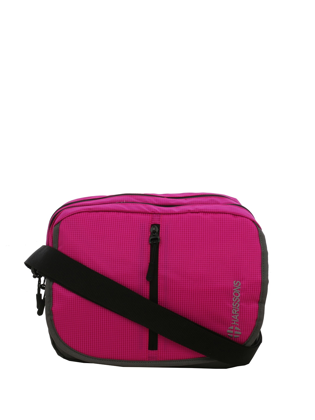 

Harissons Unisex Printed Zip Closure Messenger Bag, Pink