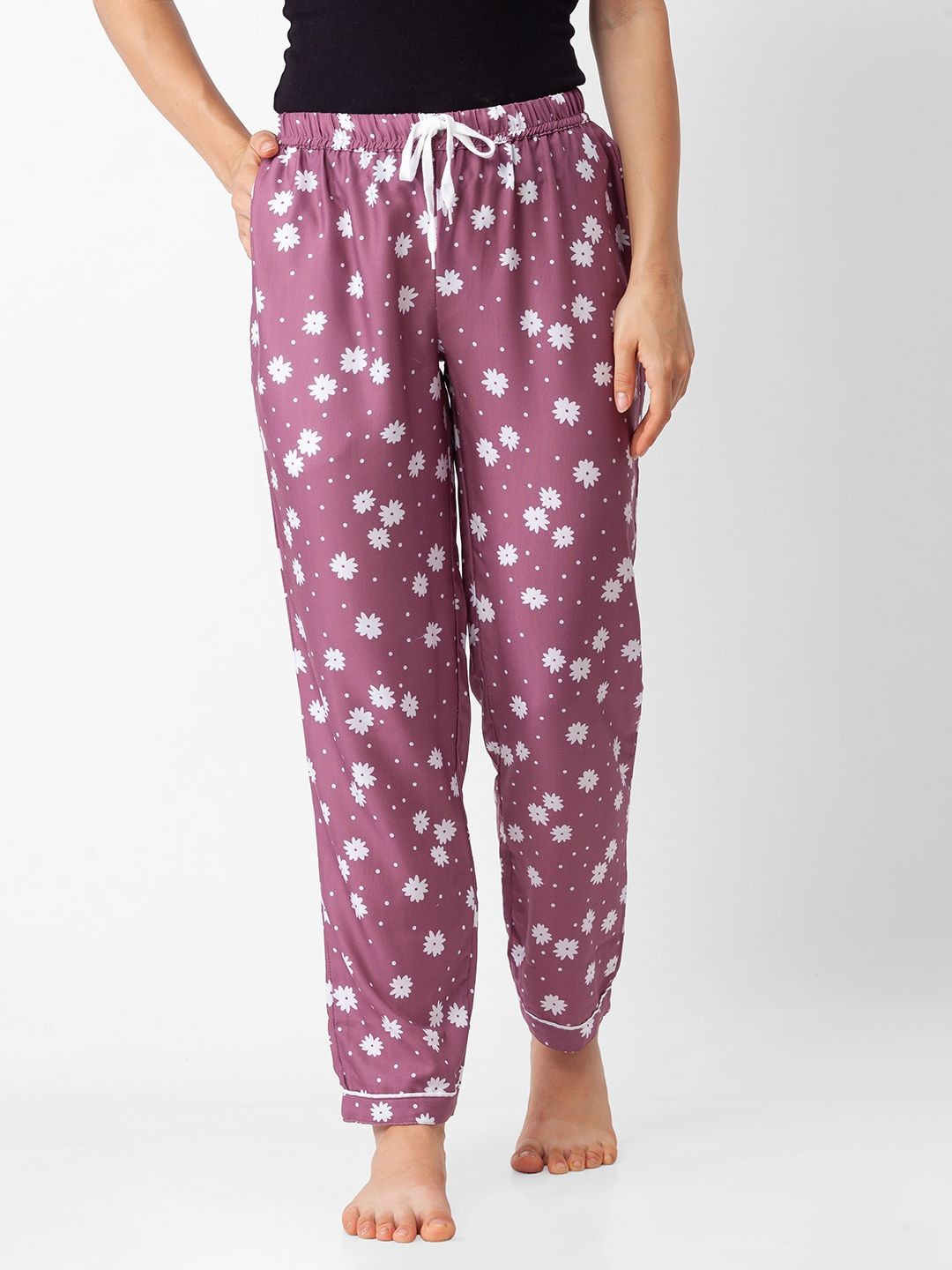 

NOIRA Women Pack Of 2 Printed Lounge Pants, White