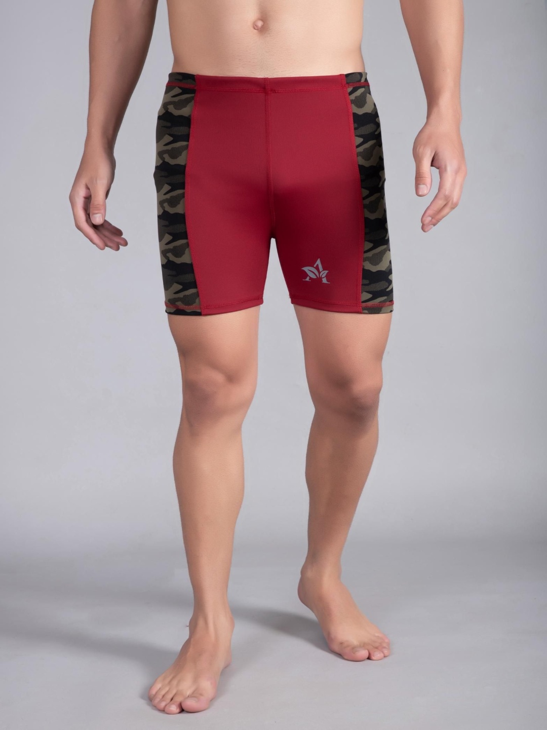 

Apraa & Parma Men Printed Swim Bottoms, Maroon