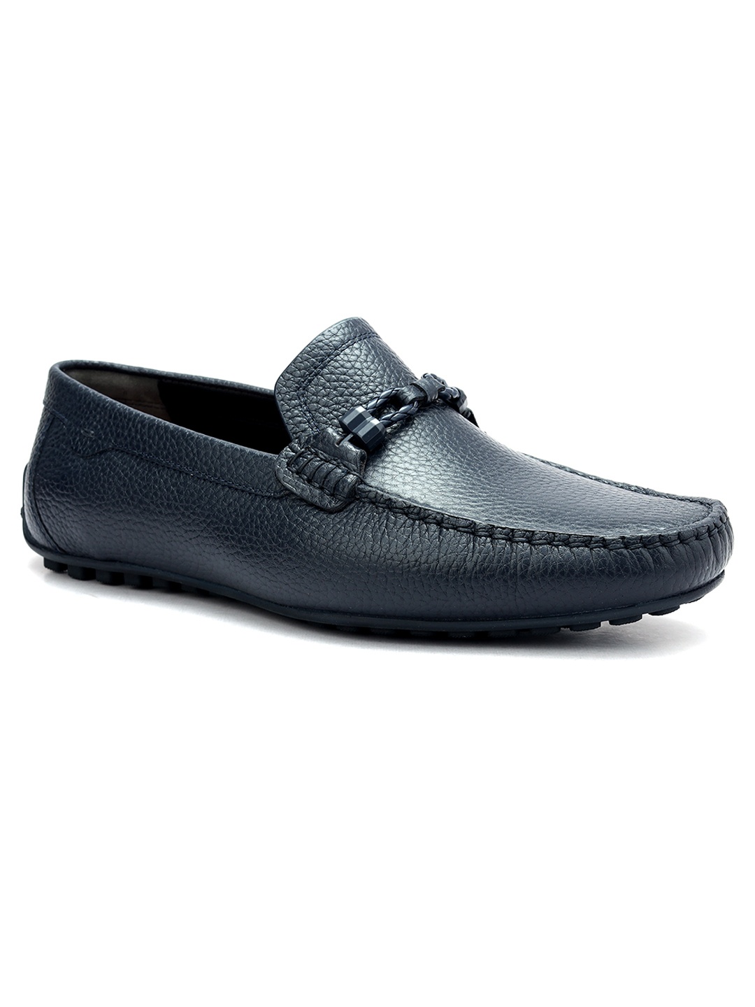 

ROSSO BRUNELLO Men Leather Formal Loafers, Navy blue