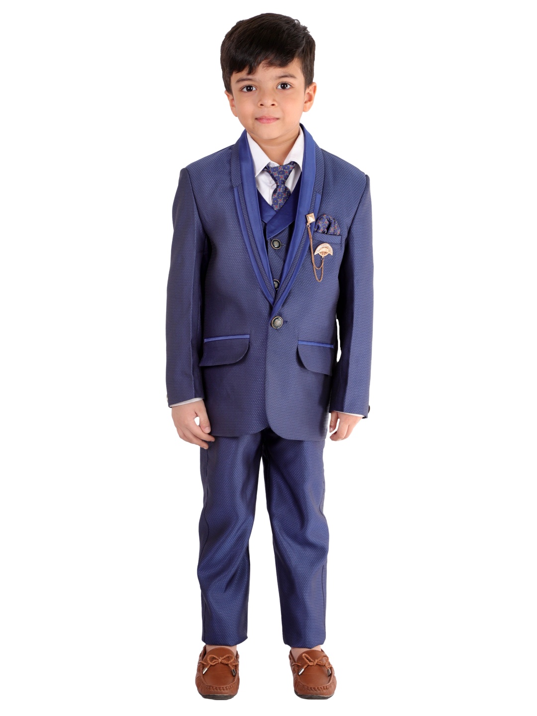 

BAESD Boys Tuxedo Blazer and Waistcoat with Trousers Suits, Navy blue