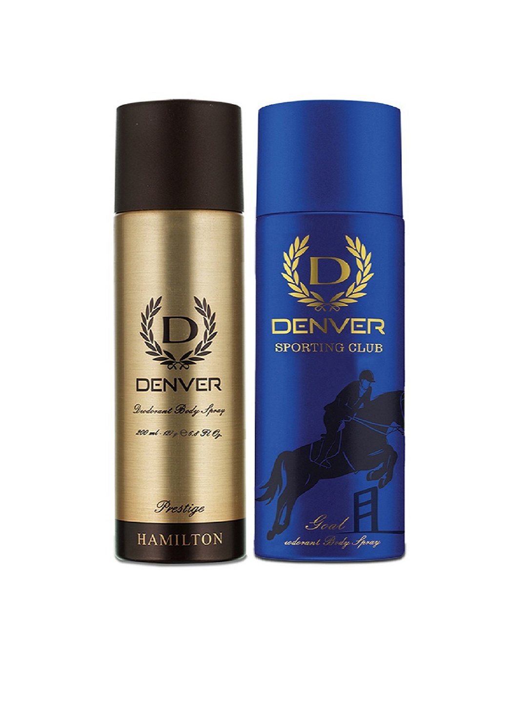 

Denver Men Set of Hamilton Prestige & Sporting Club Goal Deodorant Body Sprays -200ml each, Gold